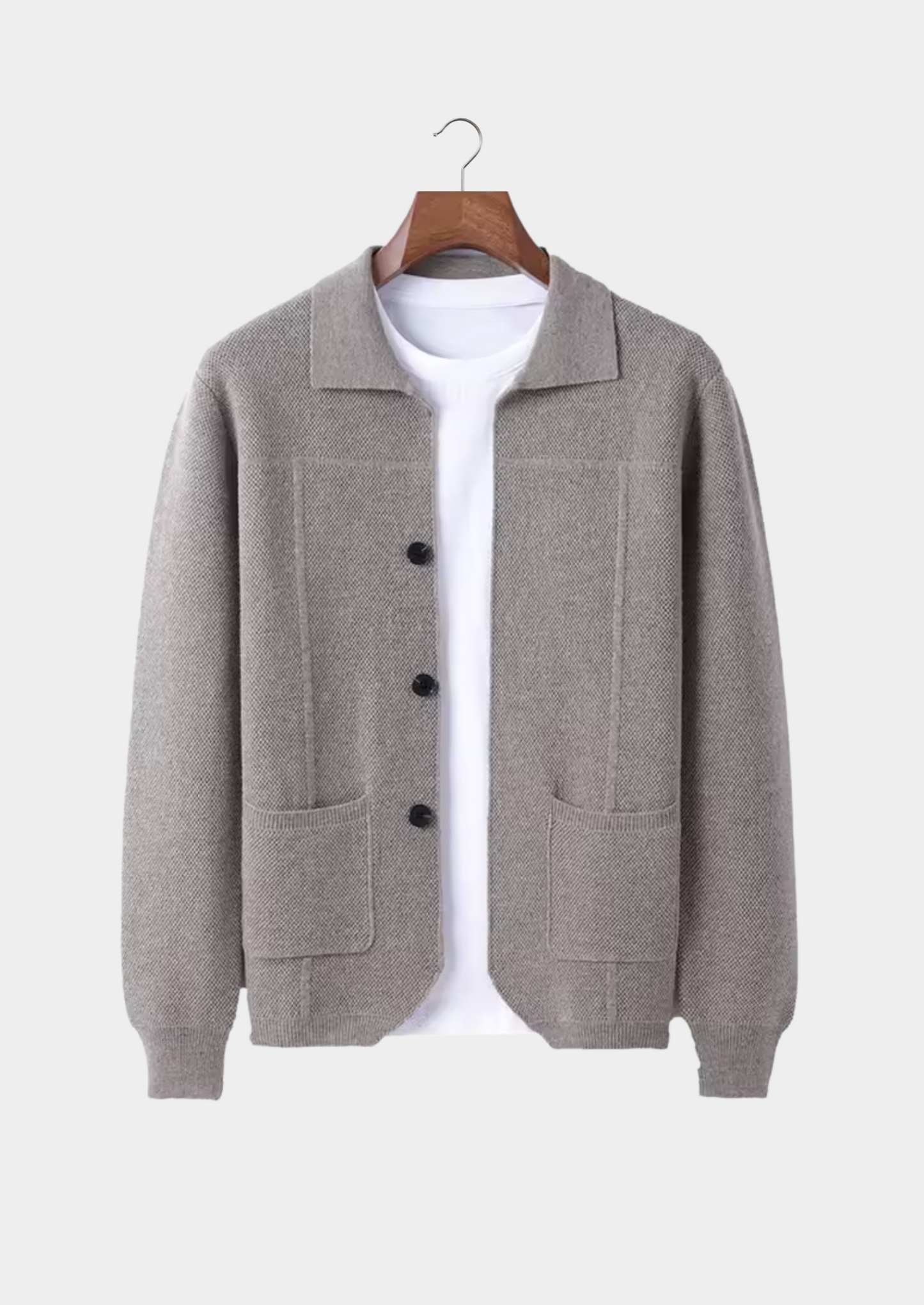 100% CASHMERE BUTTON OVERSHIRT