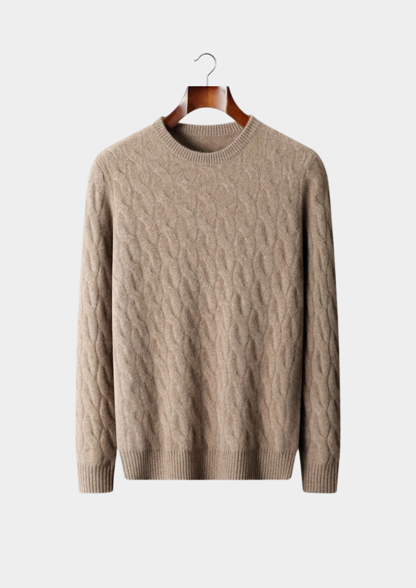 WOOL CABLE CREWNECK