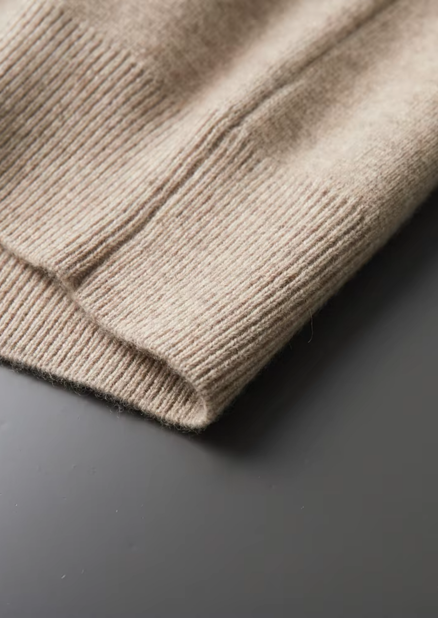 Merino Wool Zip Polo Cardigan