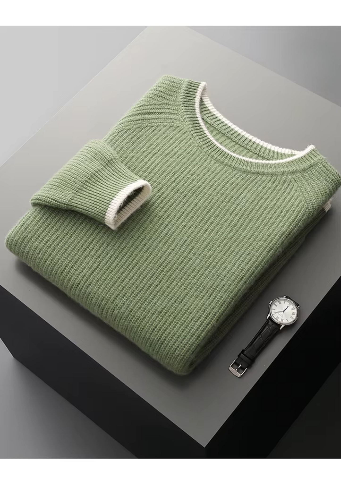 WOOL TWO TONE CREWNECK