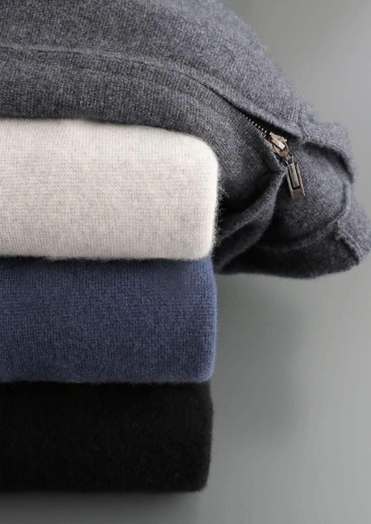 100% CASHMERE ZIPPER HOODIE