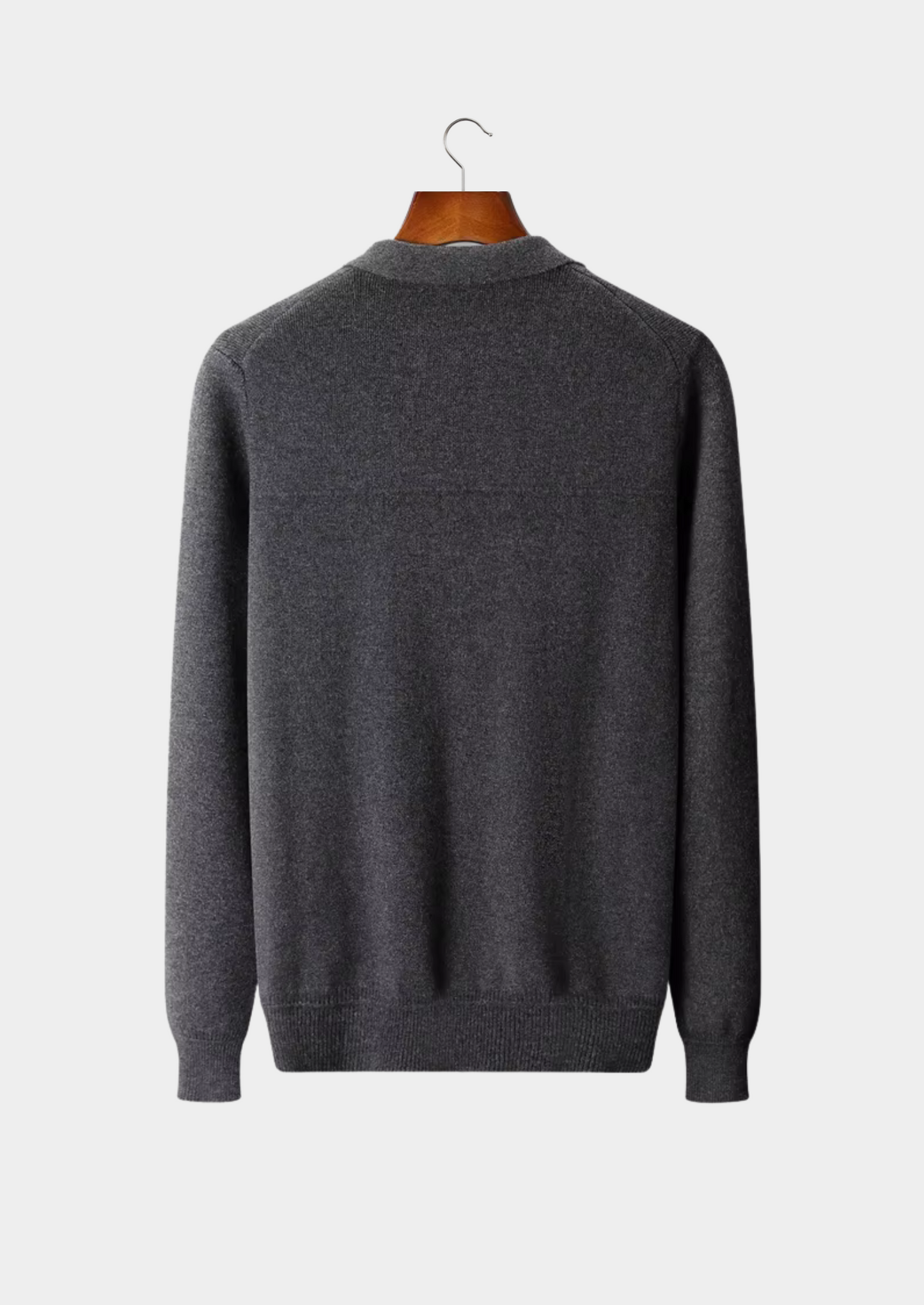 WOOL RIBBED POLO CARDIGAN