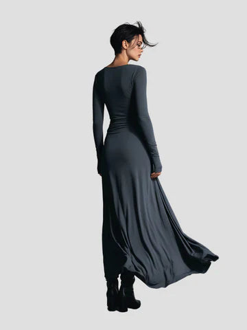 Milena™ | Long Sleeve Draped Midi Dress