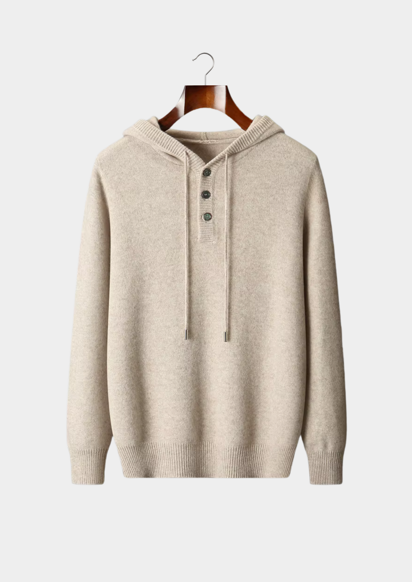 WOOL BUTTON HOODIE