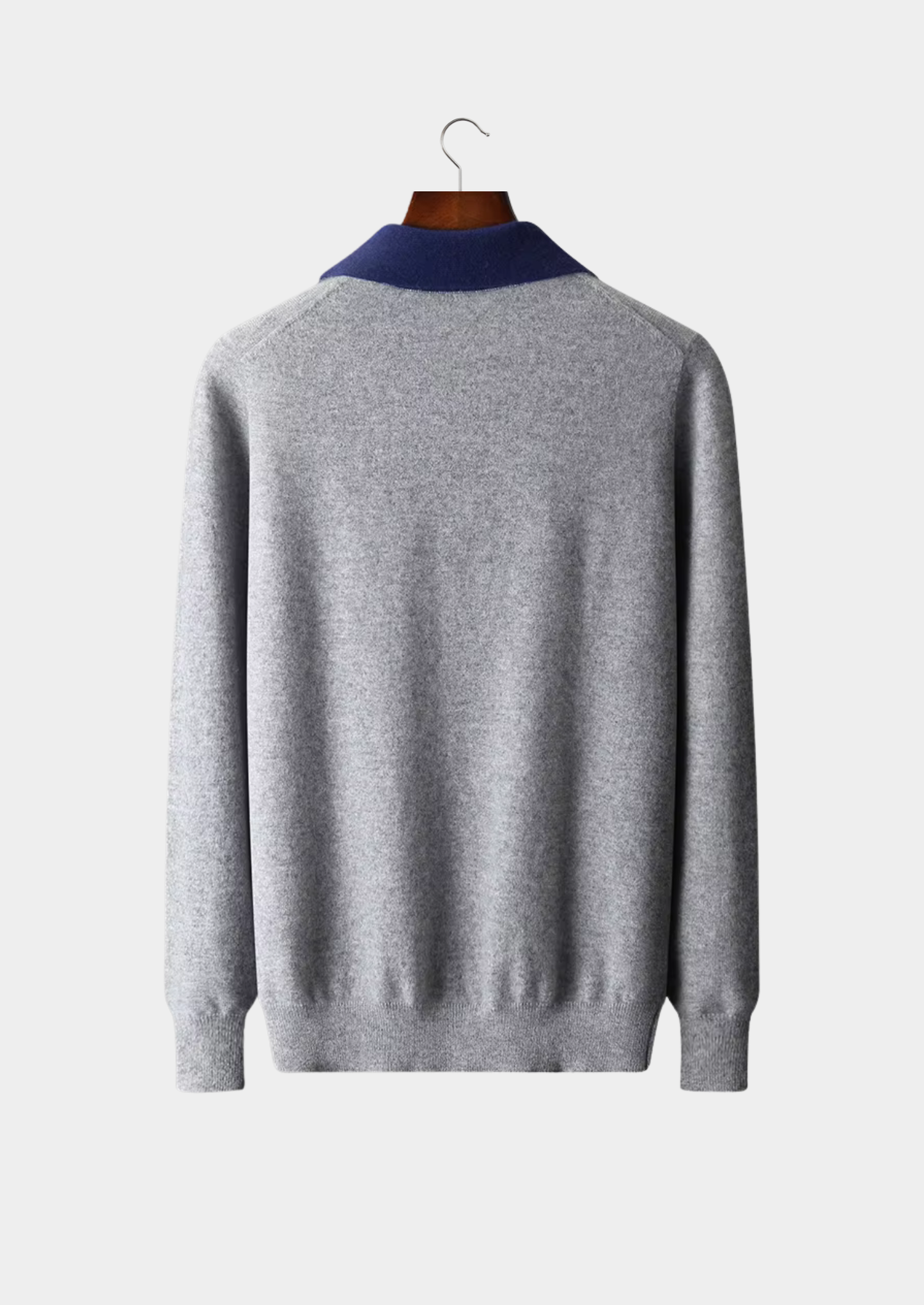 100% CASHMERE TWO TONE ZIPPER POLO