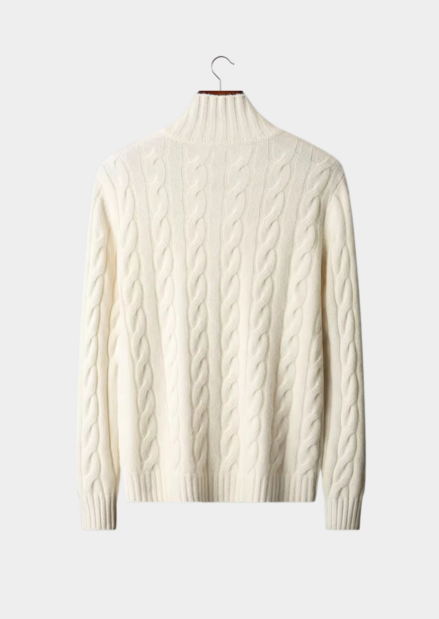 WOOL DUAL-ZIP CABLE CARDIGAN