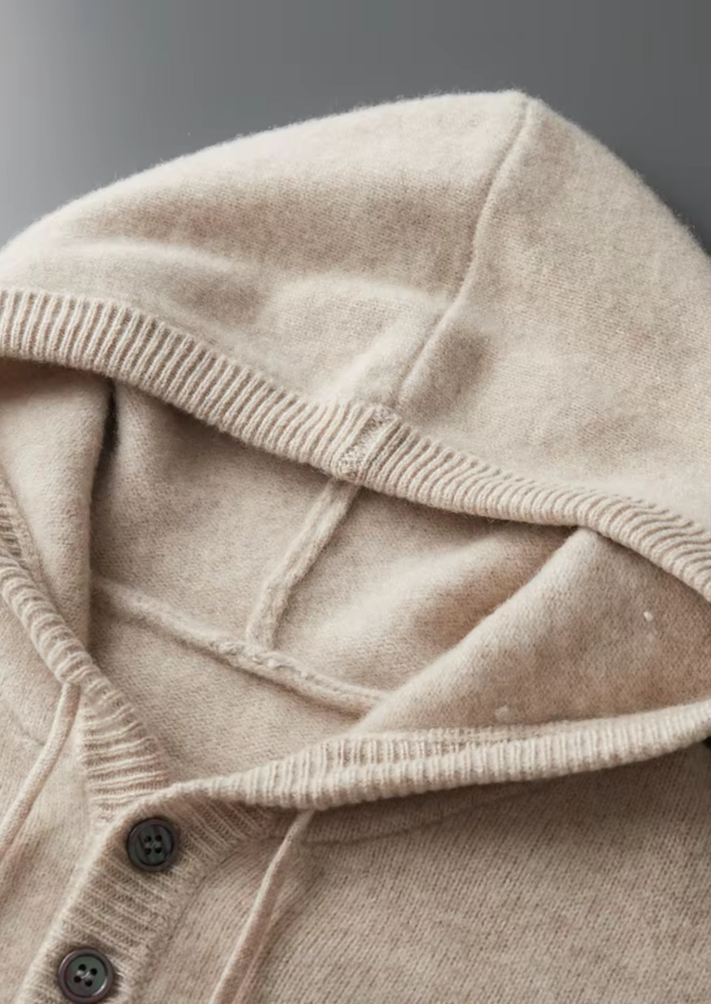 WOOL BUTTON HOODIE