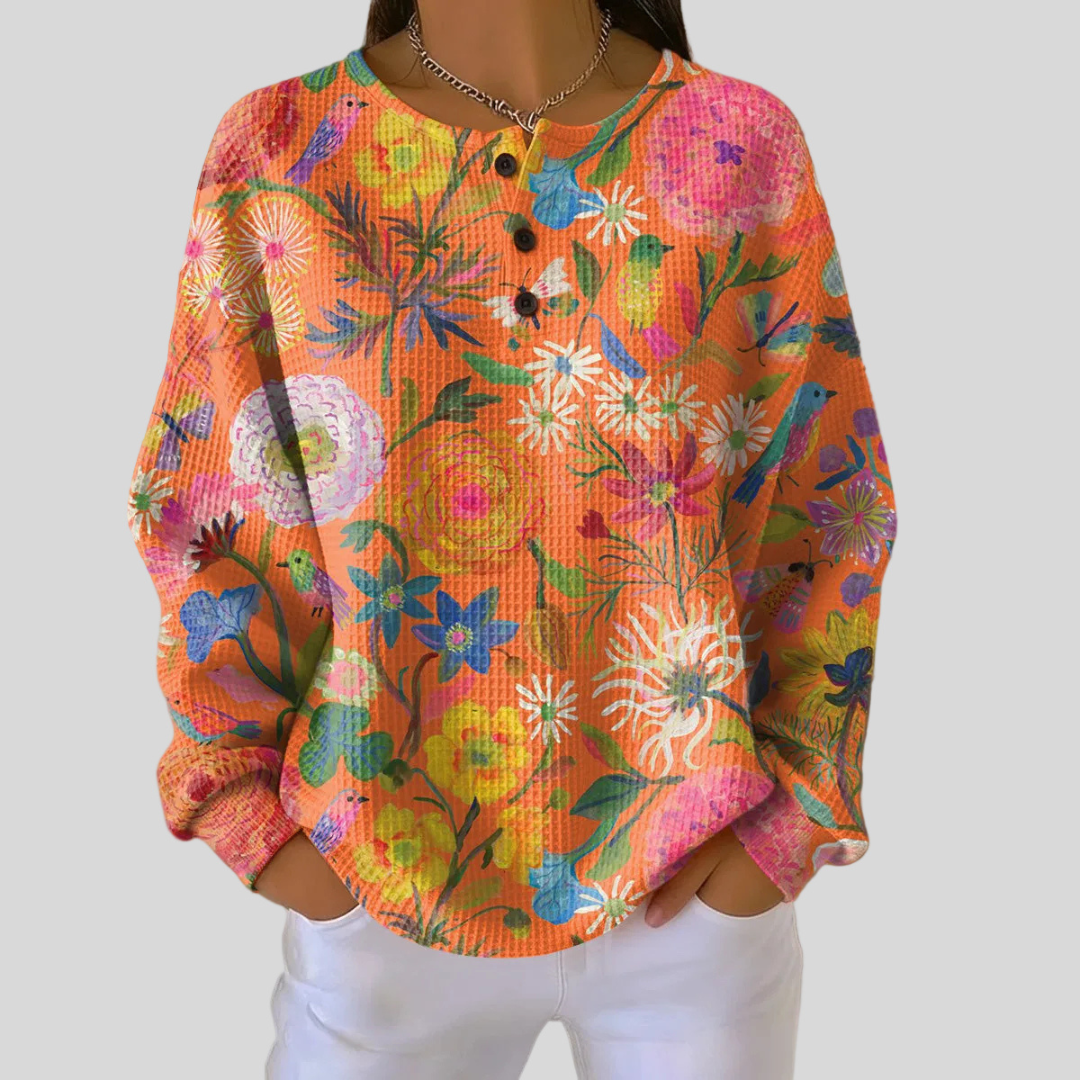 Freja | Sweater with Colorful Floral Print