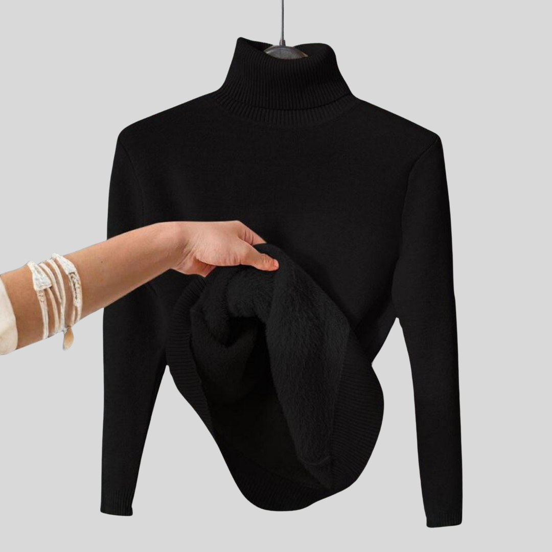 CLEO™ - Cozy Plain Turtle Neck Long Sleeve Sweater