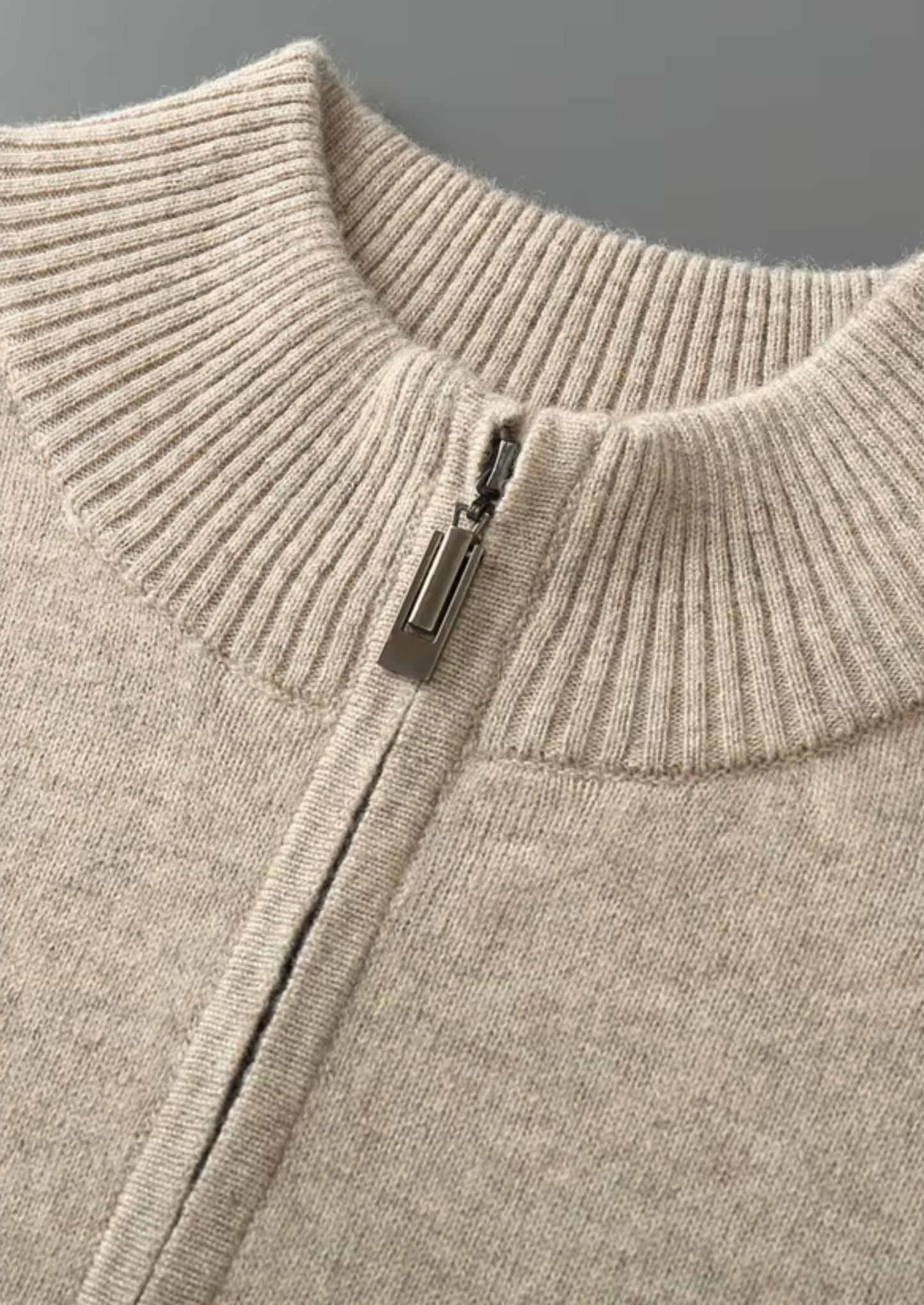 WOOL HALF ZIP SWEATER