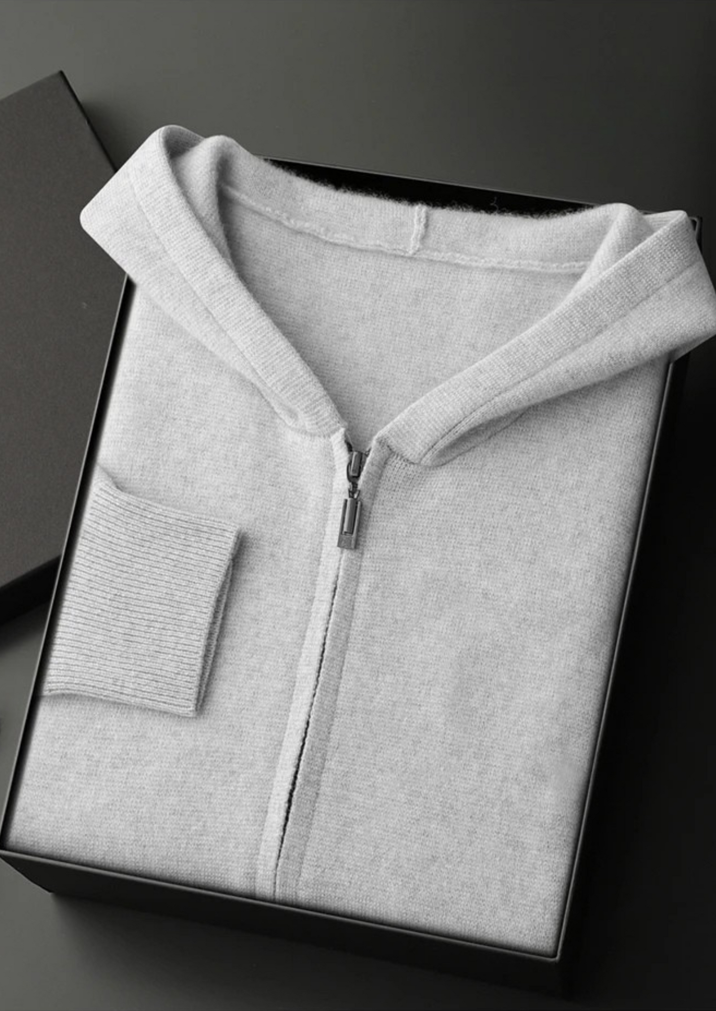 100% CASHMERE ZIPPER HOODIE