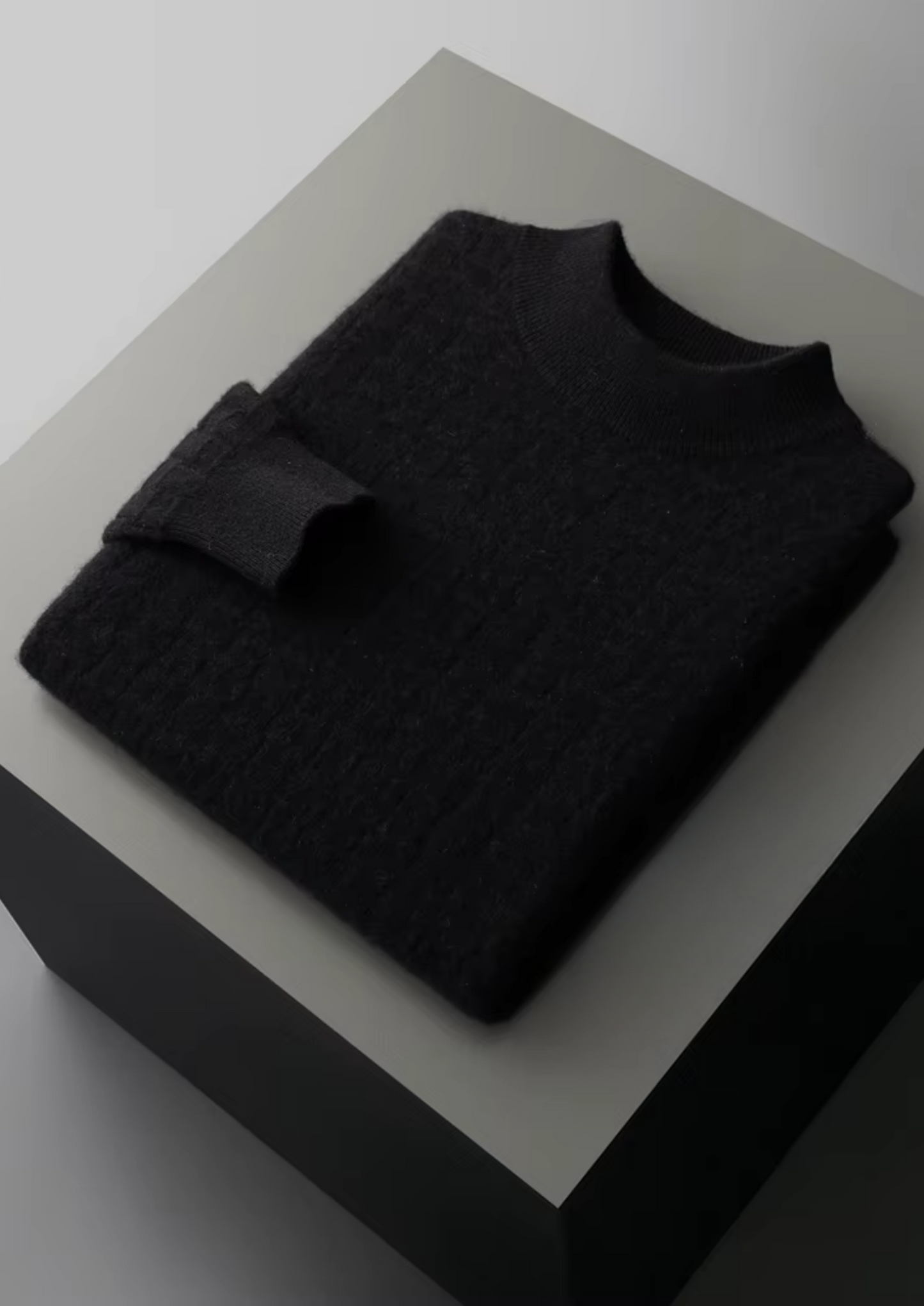 WOOL TEXTURED MOCKNECK