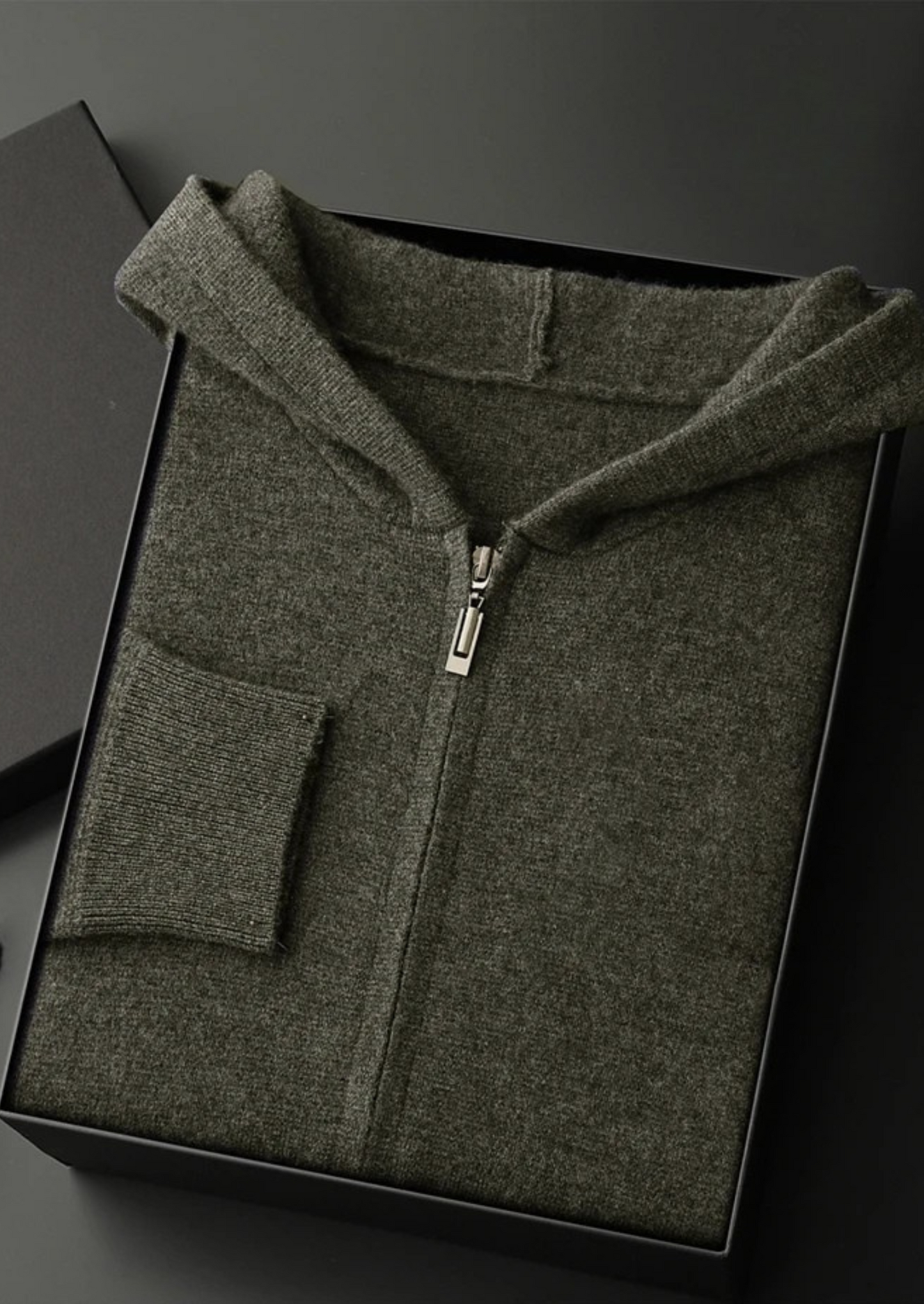 100% CASHMERE ZIPPER HOODIE
