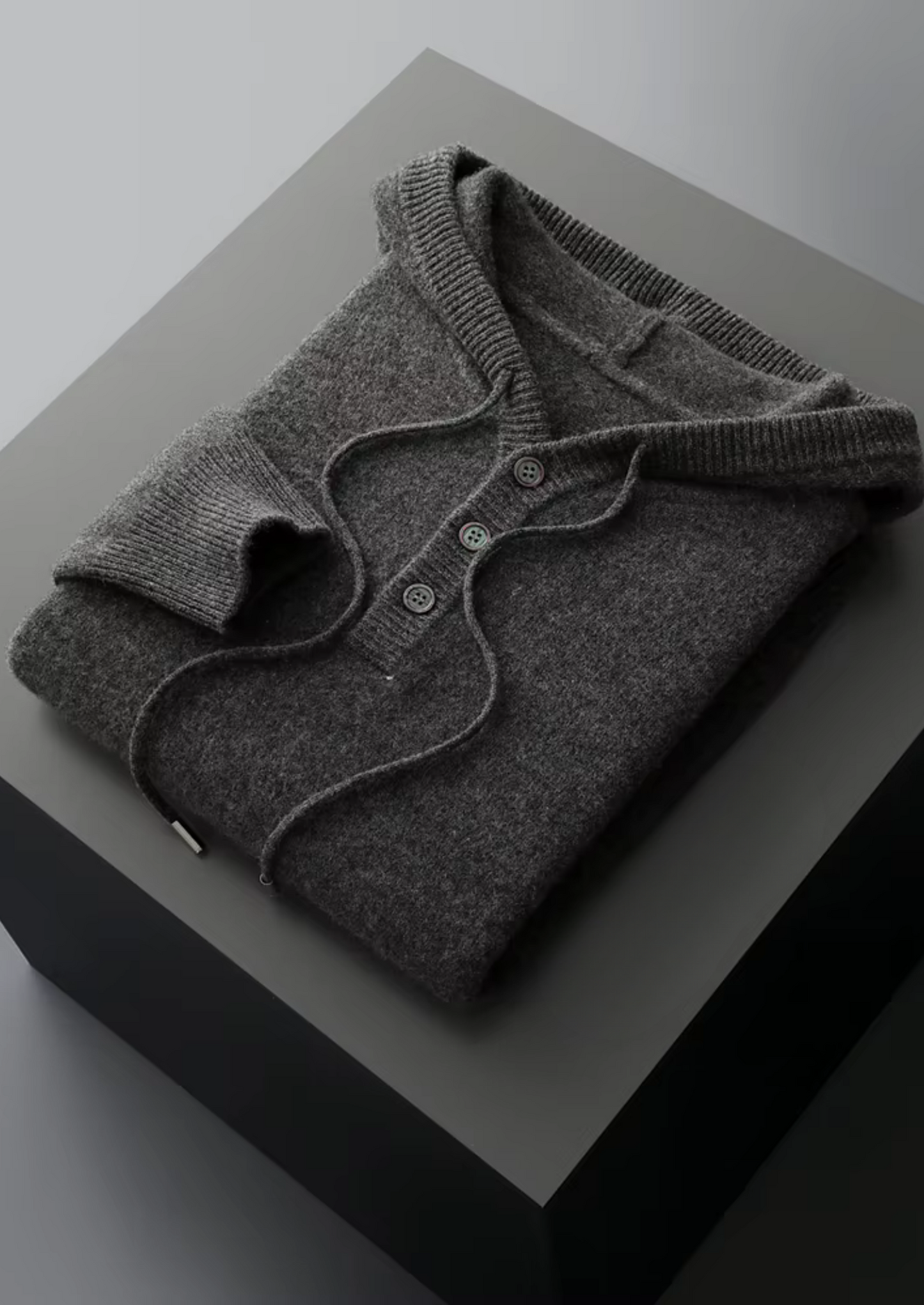 WOOL BUTTON HOODIE