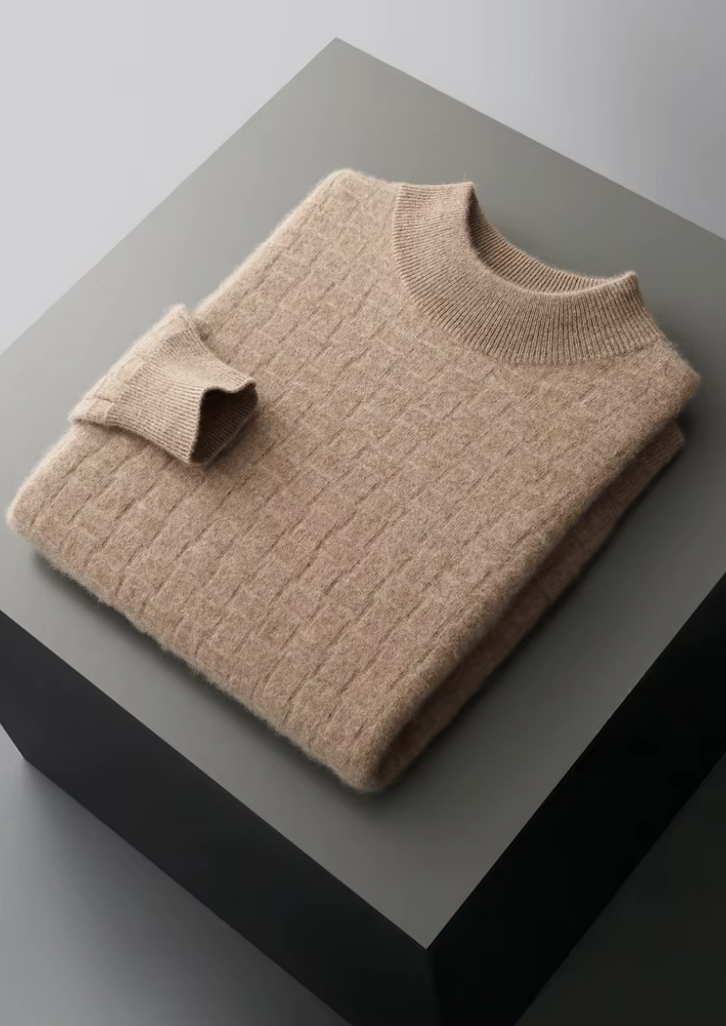 WOOL TEXTURED MOCKNECK