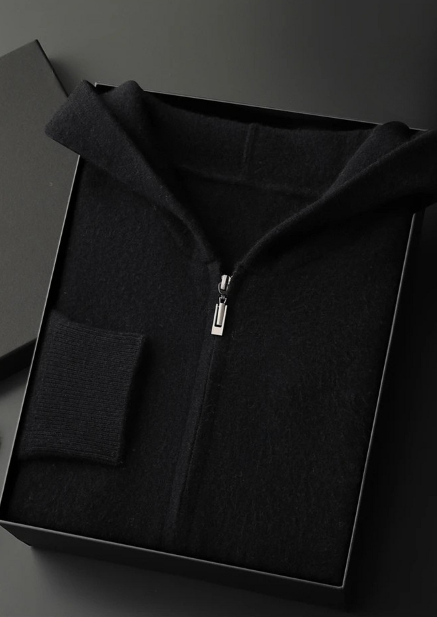 100% CASHMERE ZIPPER HOODIE