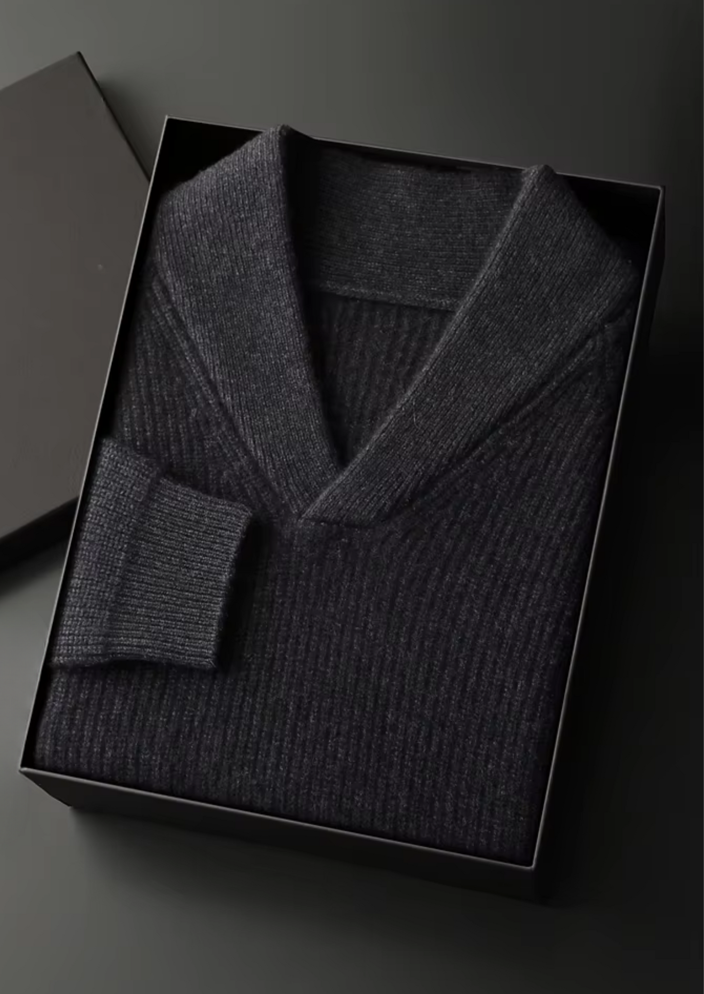 100% CASHMERE RIBBED V-NECK SWEATER