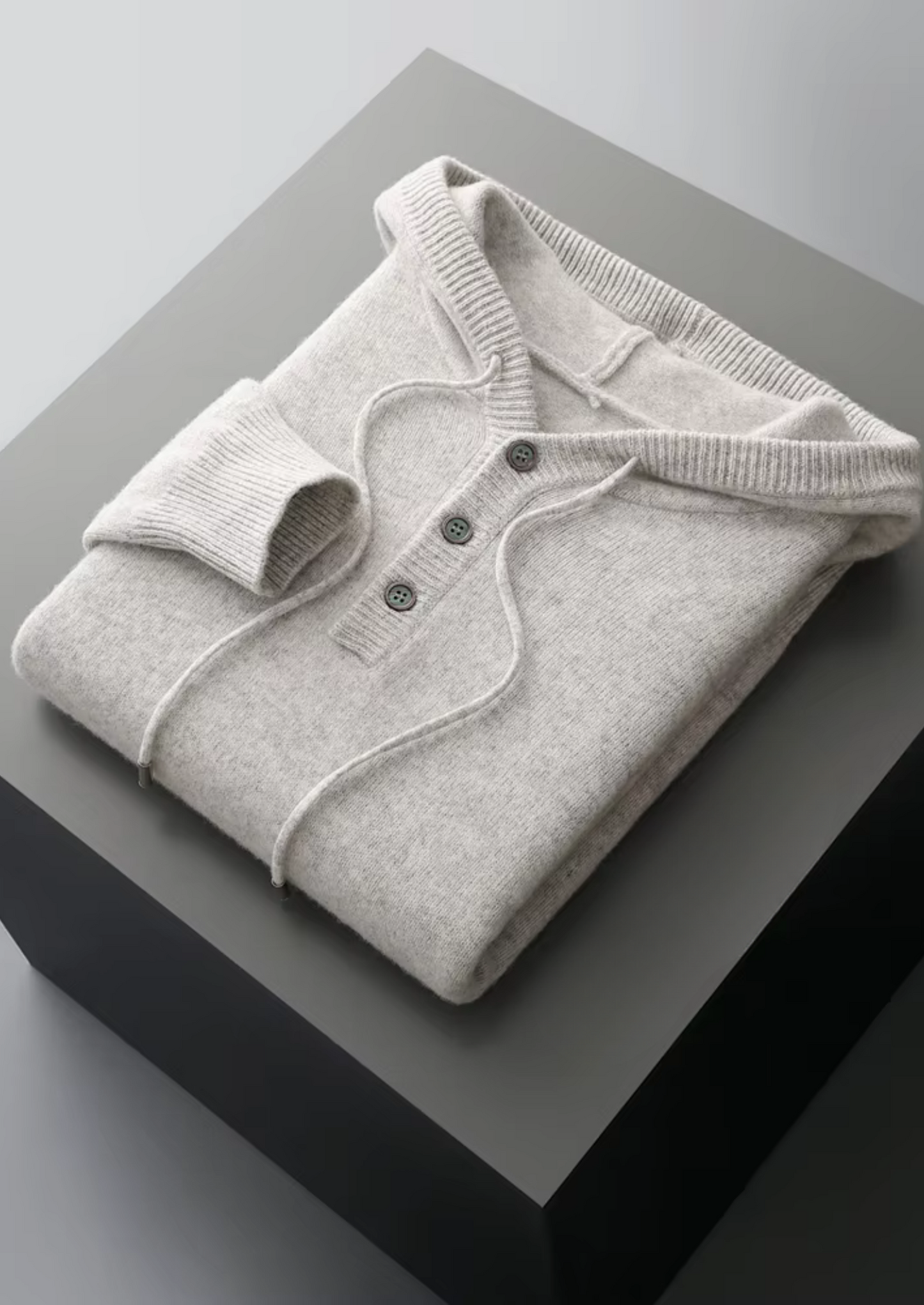 WOOL BUTTON HOODIE
