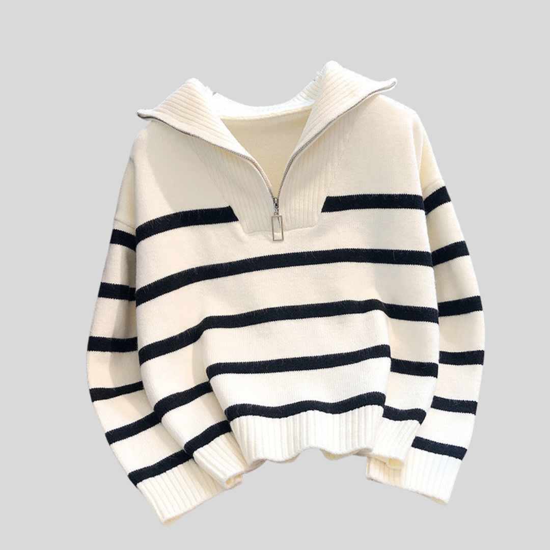 TIANA™ - Chic Striped Long Sleeve Collared Top