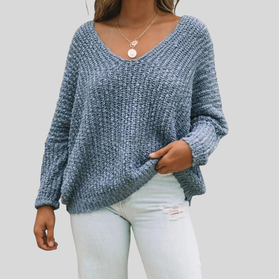 SOLEDAD™ – Comfy Drop Shoulder Long Sleeve Sweater