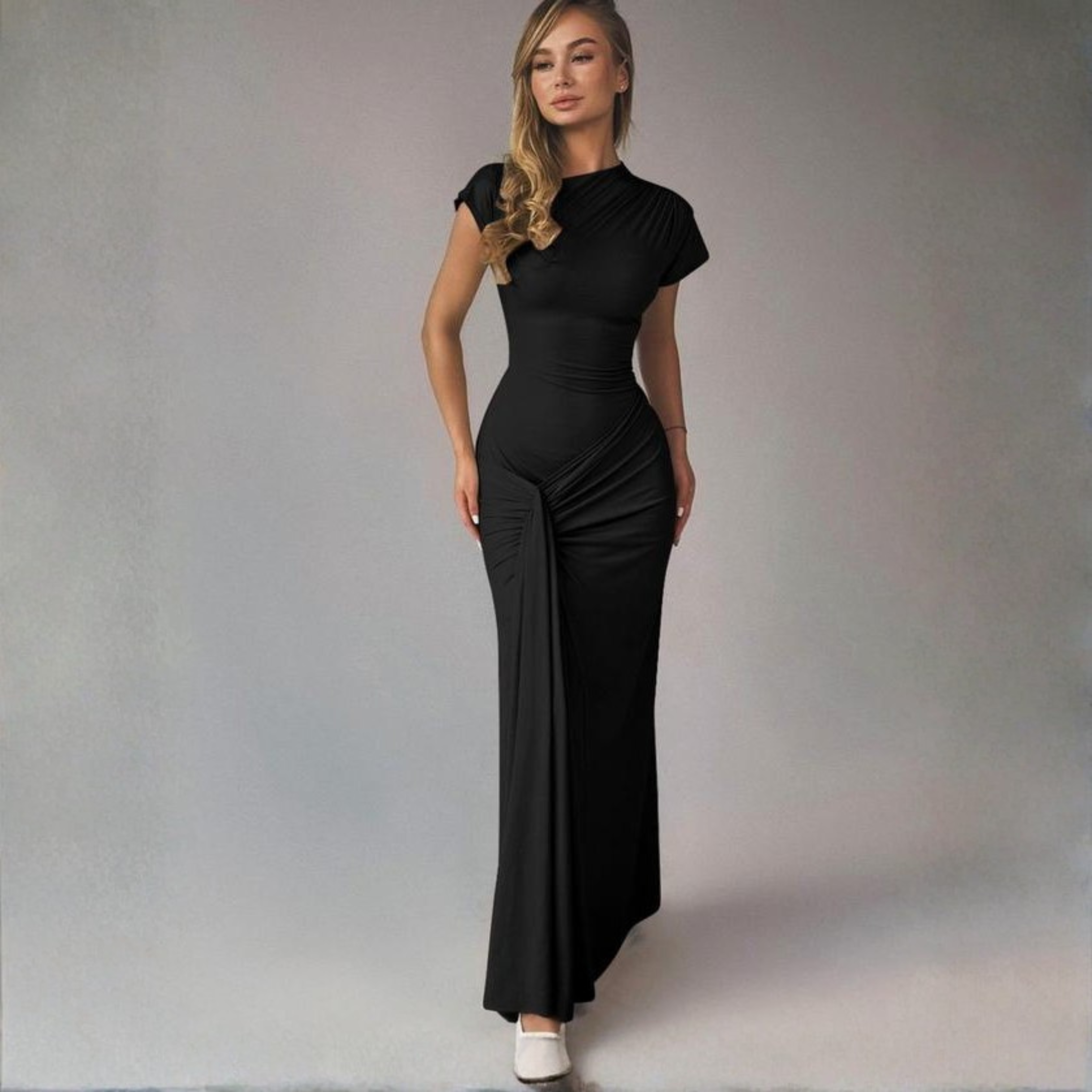 LOLA™ - Elegant Wrap Ruched Bodycon Formal Dress