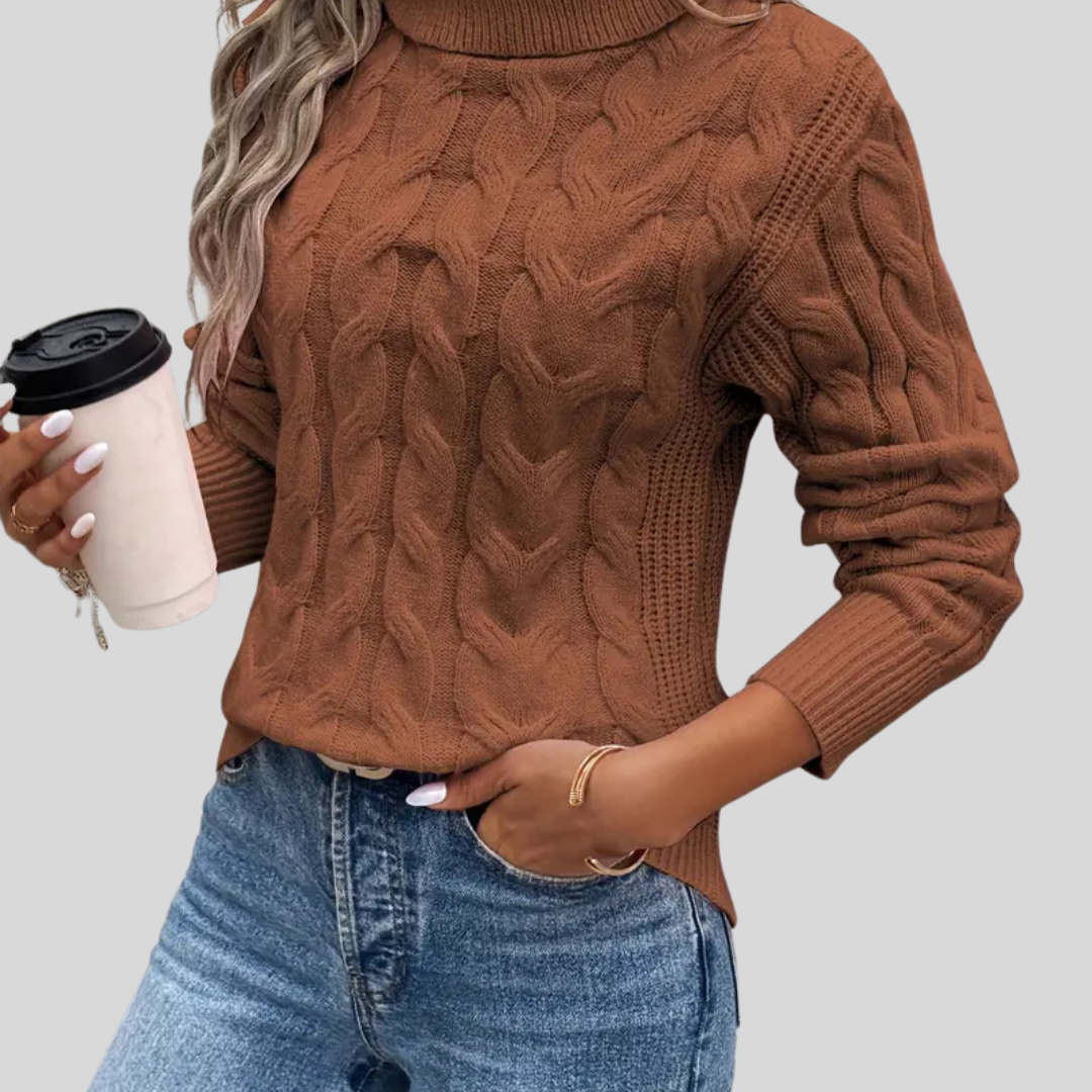 MAIKA™ - Cable Knit Turtleneck Sweater