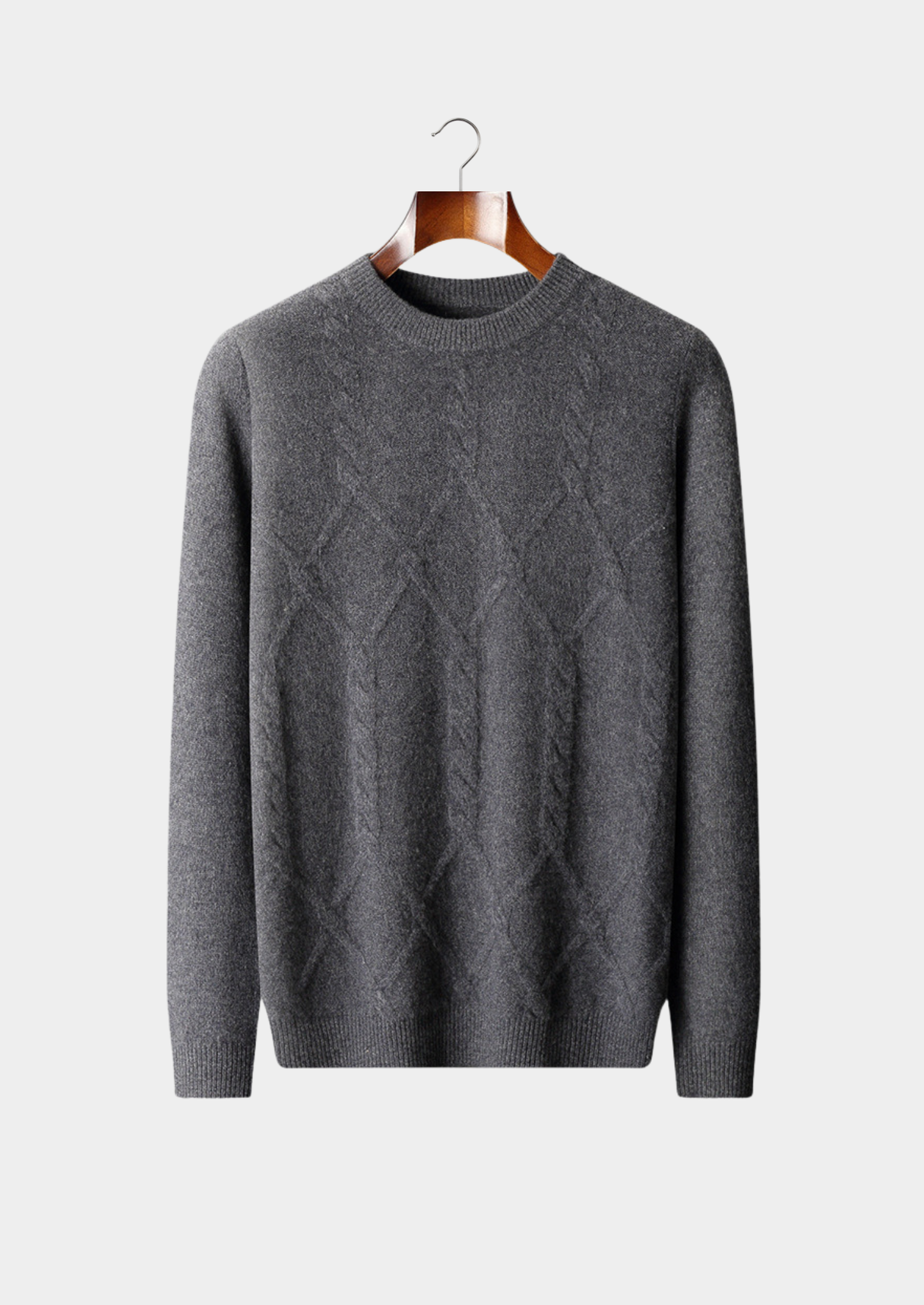 100% CASHMERE PATTERN CREWNECK