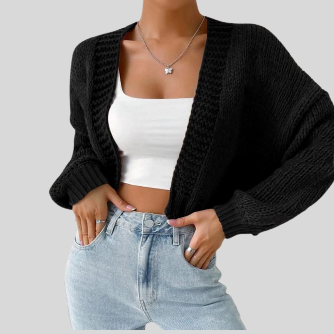 HEIDI™ - Open Front Knit Cardigan with Cartoon Print for Cozy Outfits