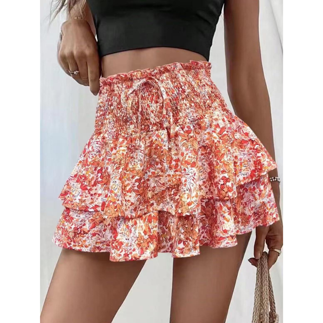 LUNINGNING™ – Lightweight Shirred Layered Summer Skort