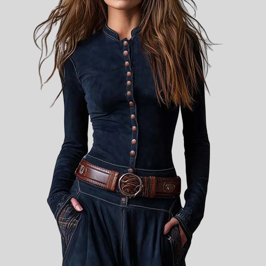 Yelena™ | VINTAGE LONG SUEDE CHECKERED DRESS