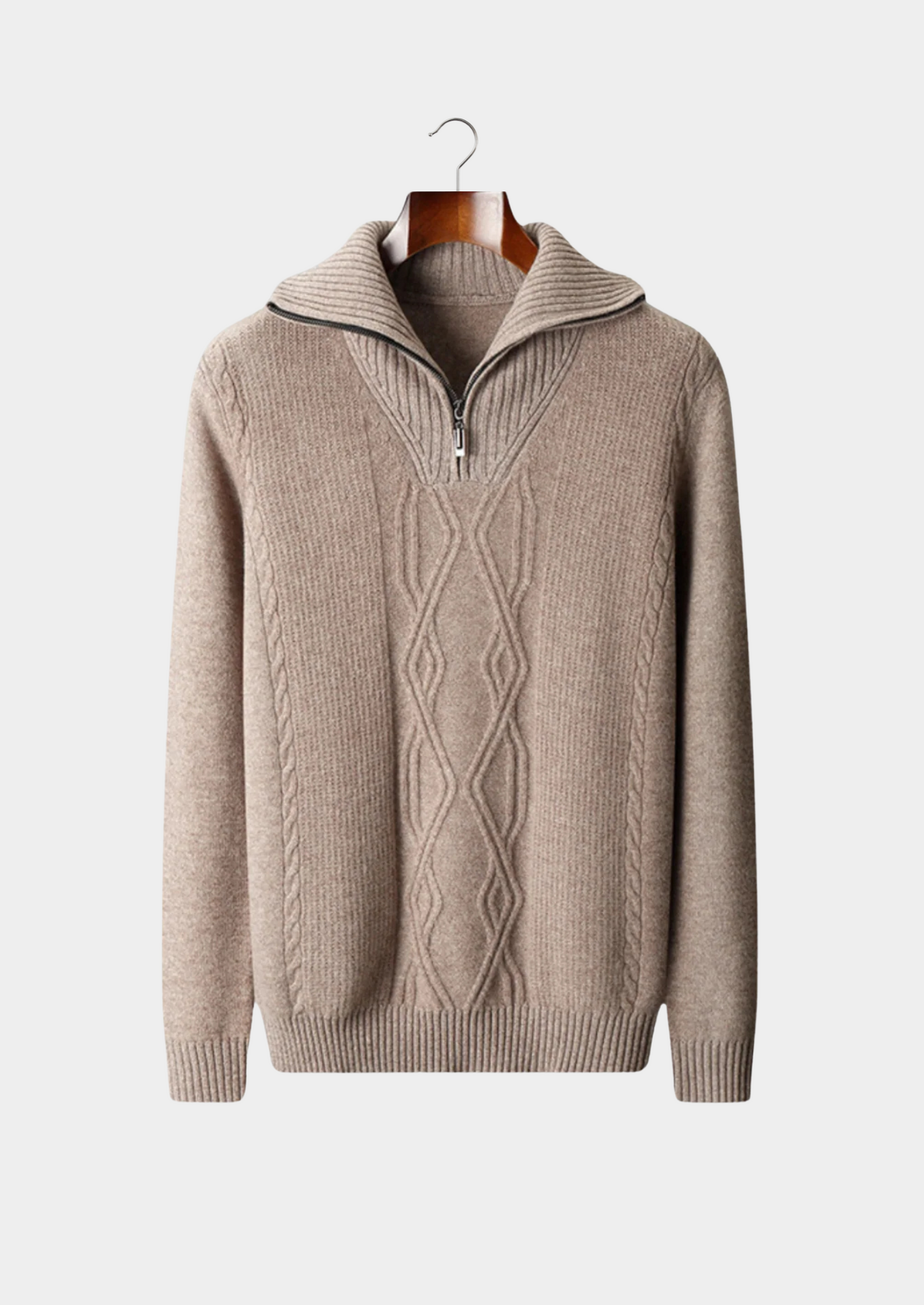 WOOL QUARTER ZIP SWEATER