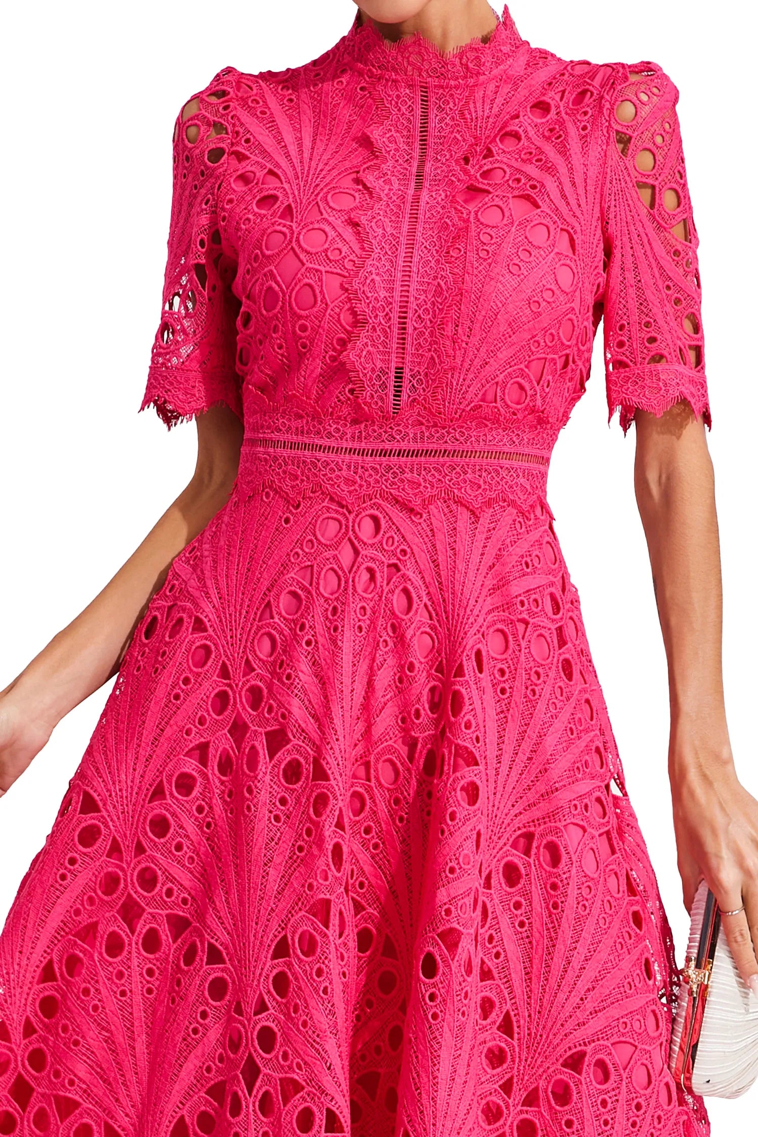 GRADUATION DRESS | MIDI WITH HIGH-NECK A-LINE SILHOUETTE