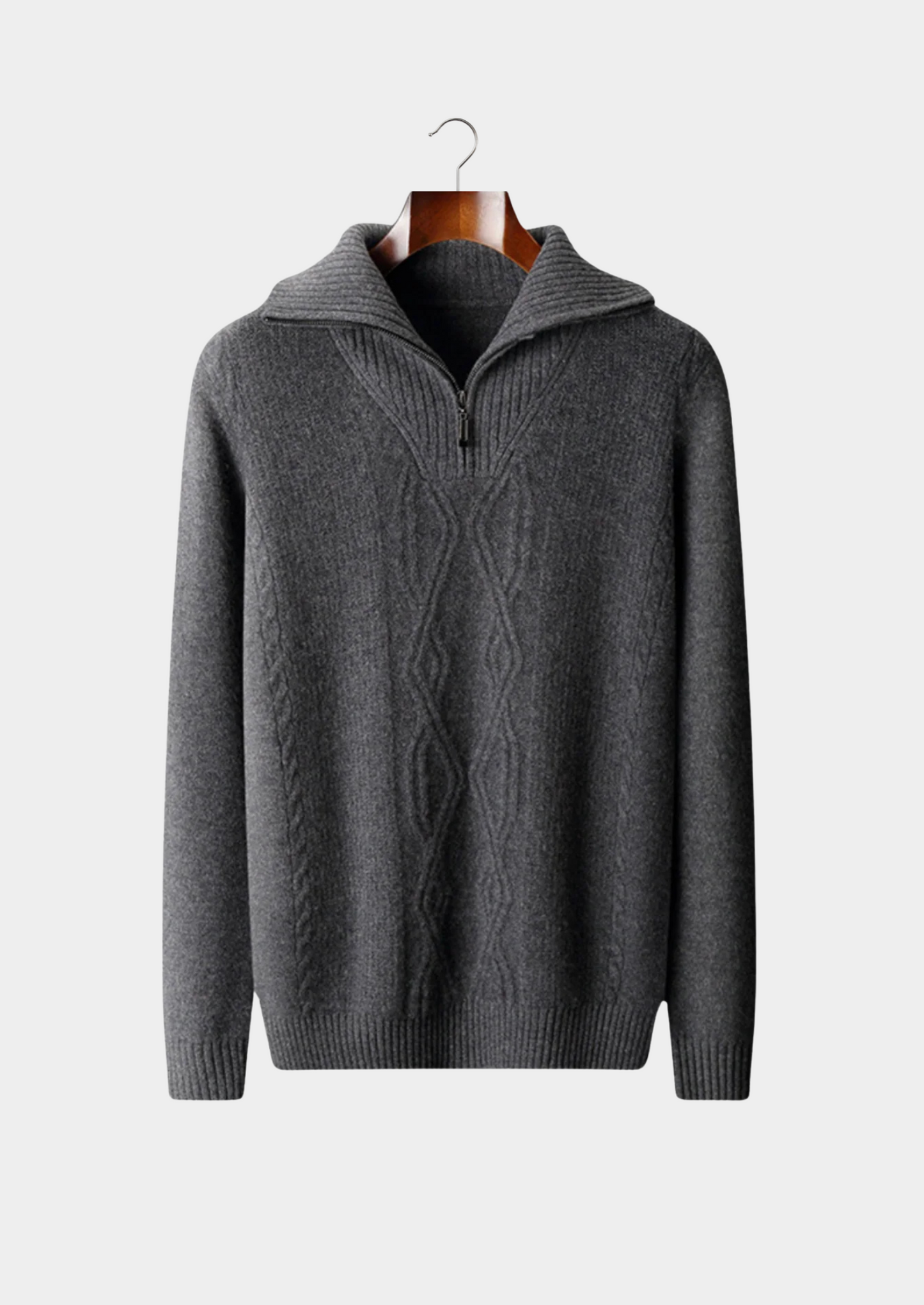 WOOL QUARTER ZIP SWEATER