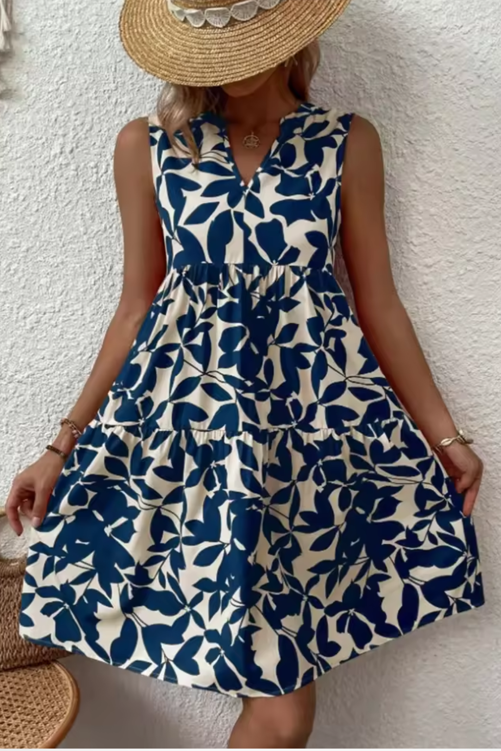 Amelia | Women's Boho V-Neck Midi Dress