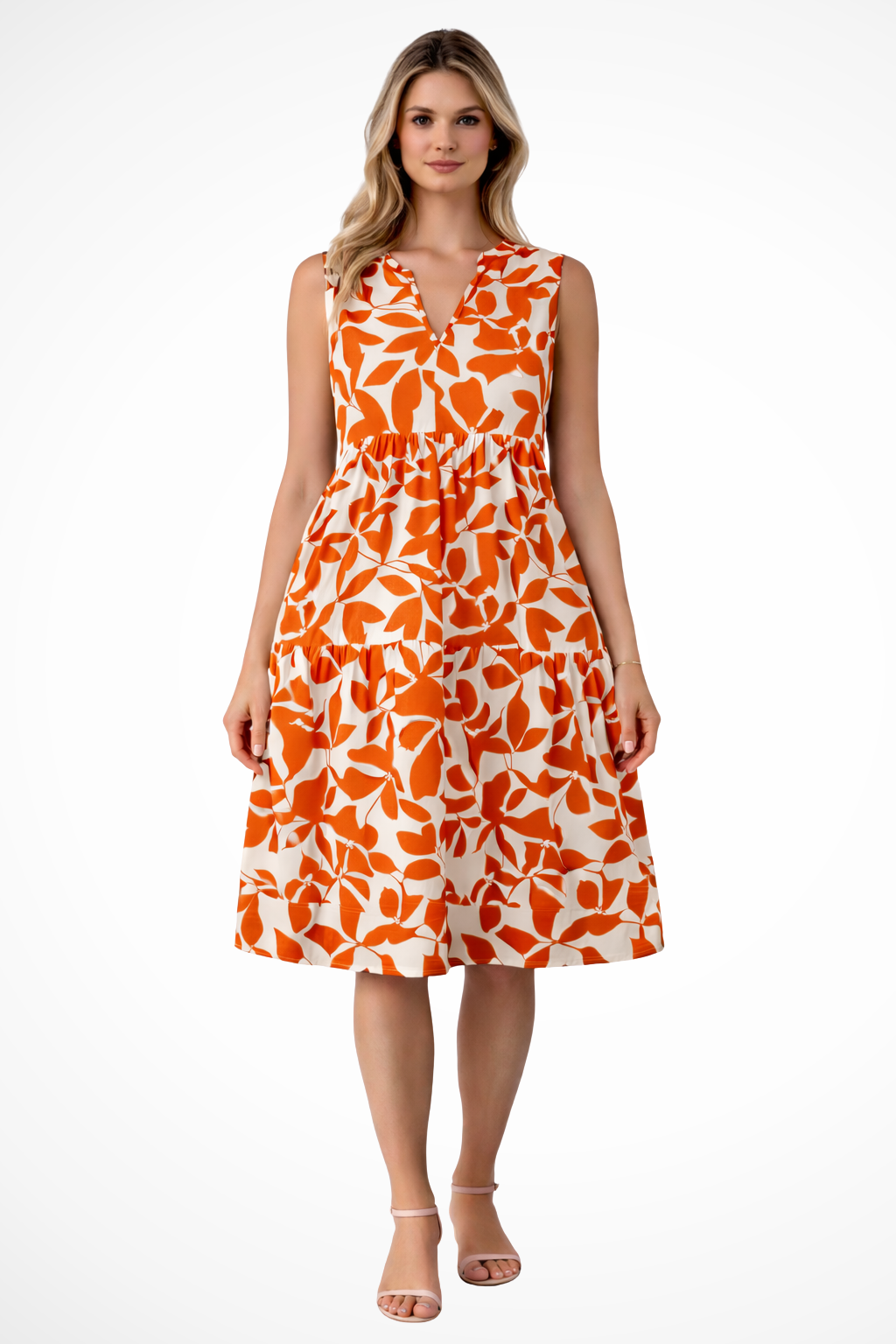 Amelia | Women's Boho V-Neck Midi Dress