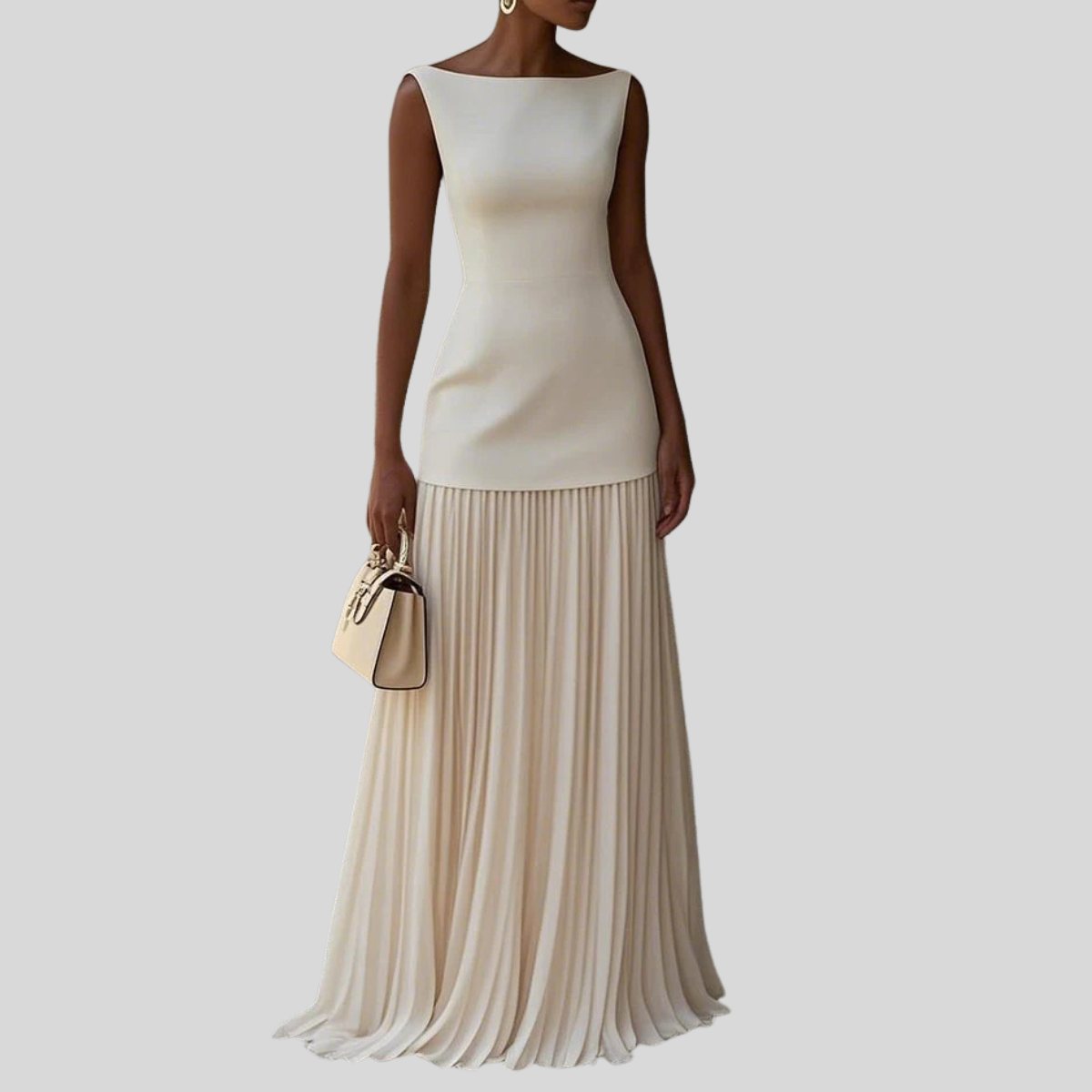 Lucille | Women's Elegant Maxi Dress with Pleated Skirt