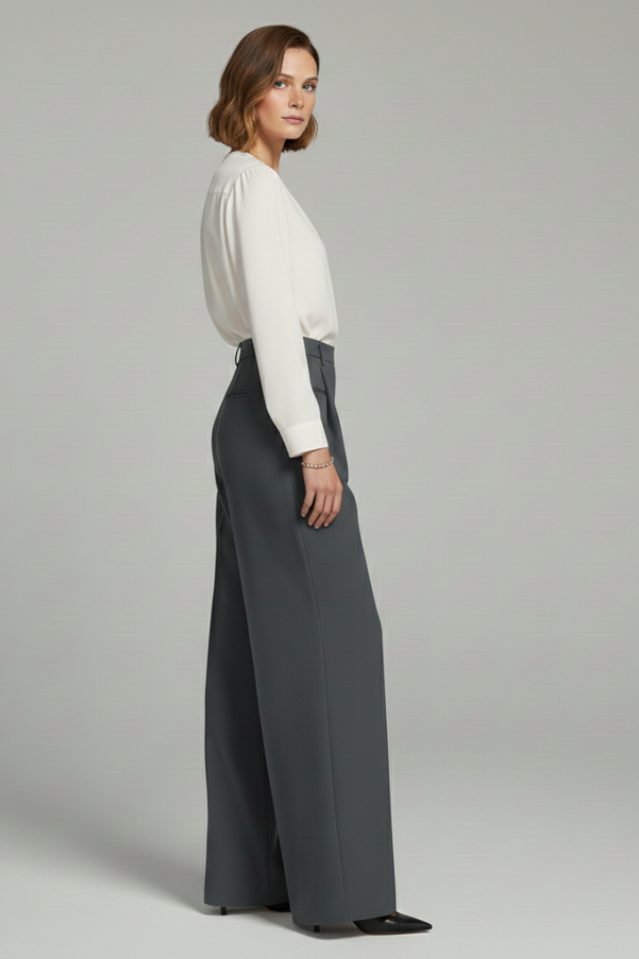 Blair | Women's Wide Leg Palazzo Trousers with Pleats