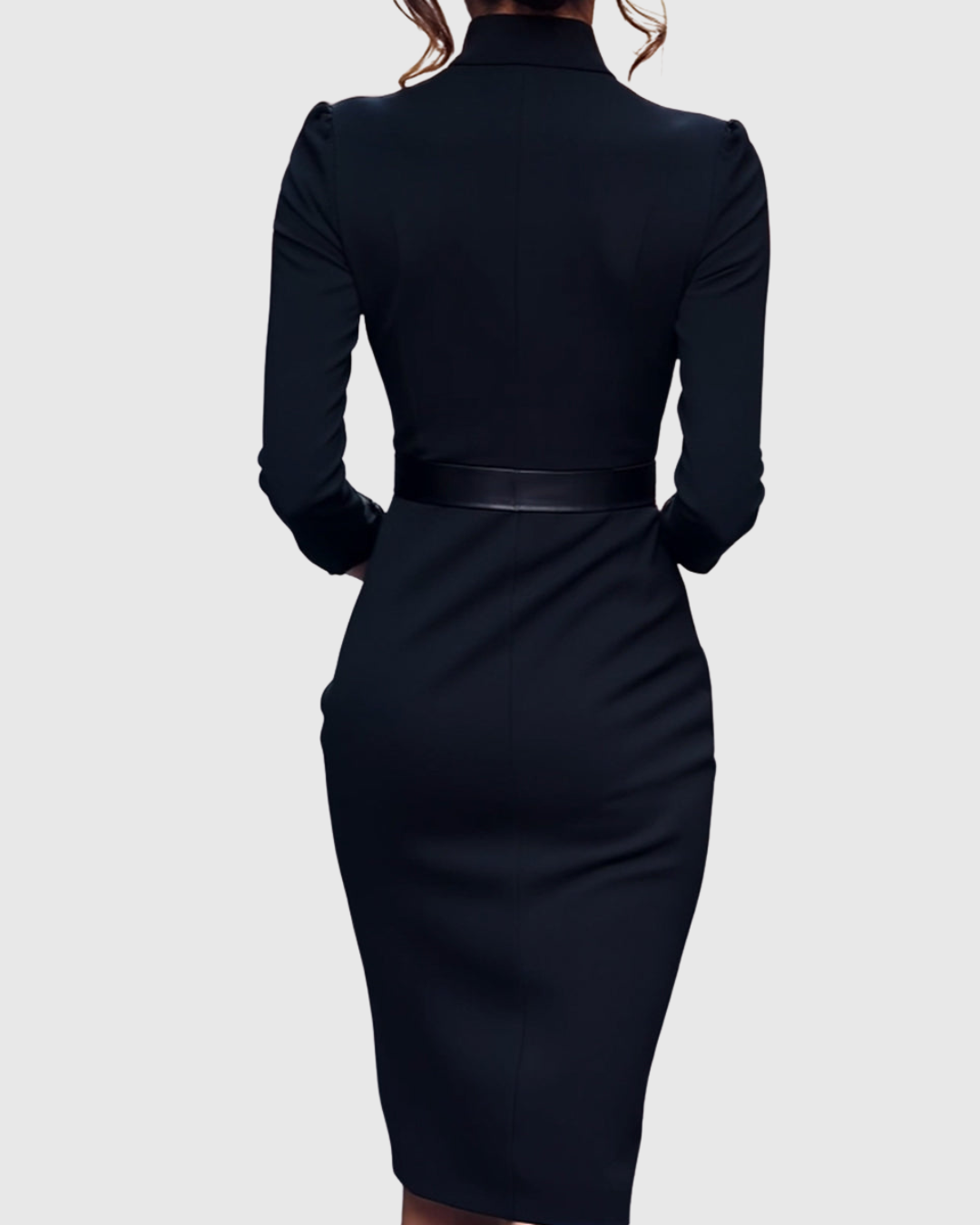 Sheila | Women's Midi Dress with Mock Wrap Neckline
