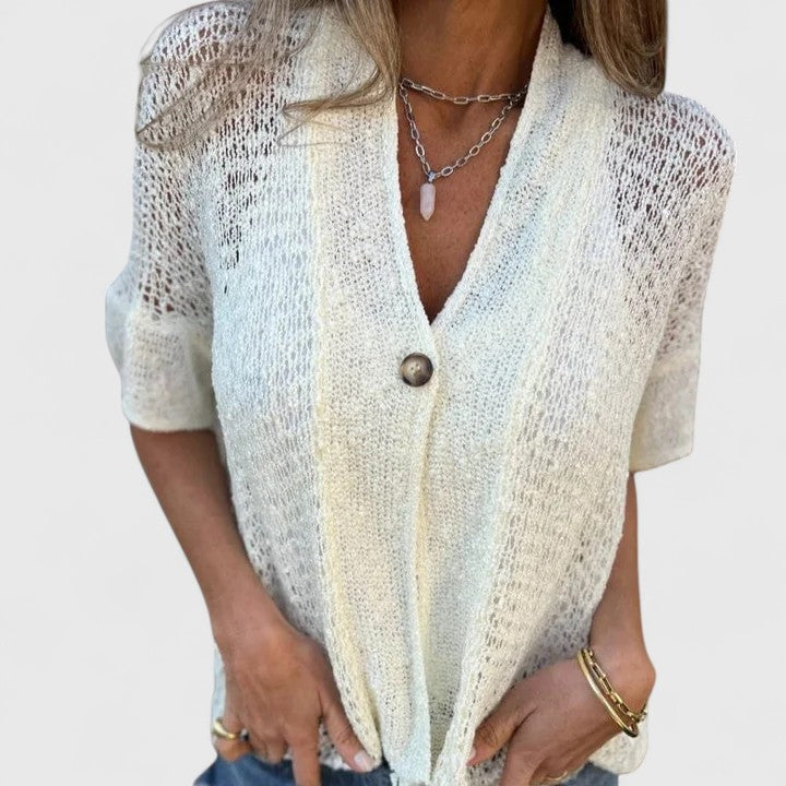 Clara | Women's Open Stitch Knit Shirt