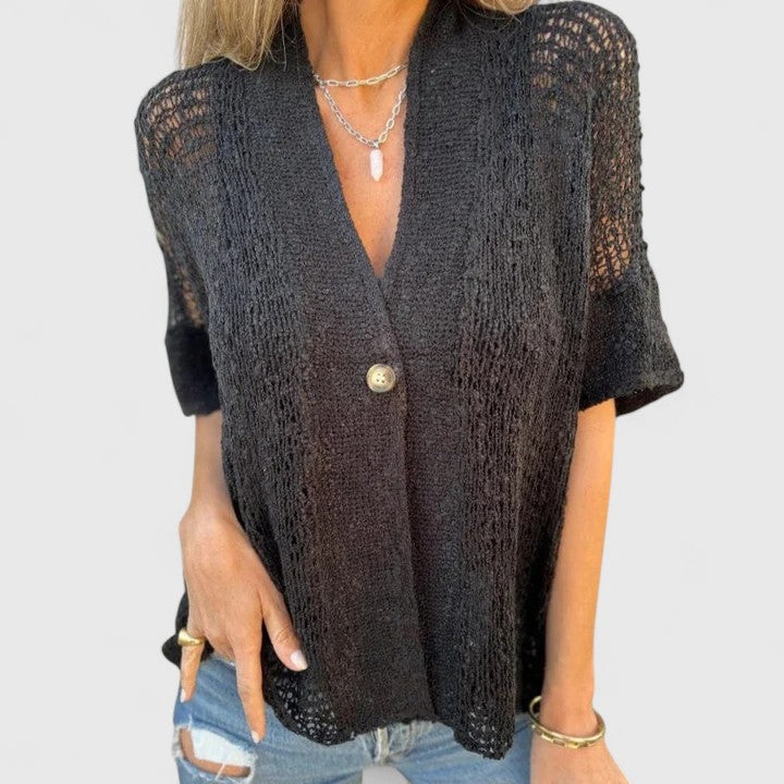Clara | Women's Open Stitch Knit Shirt