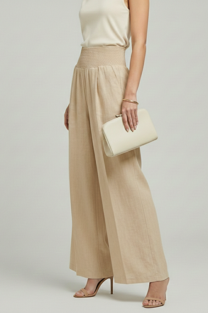 Sylvia | Women's Palazzo Trousers High Waist Pleats