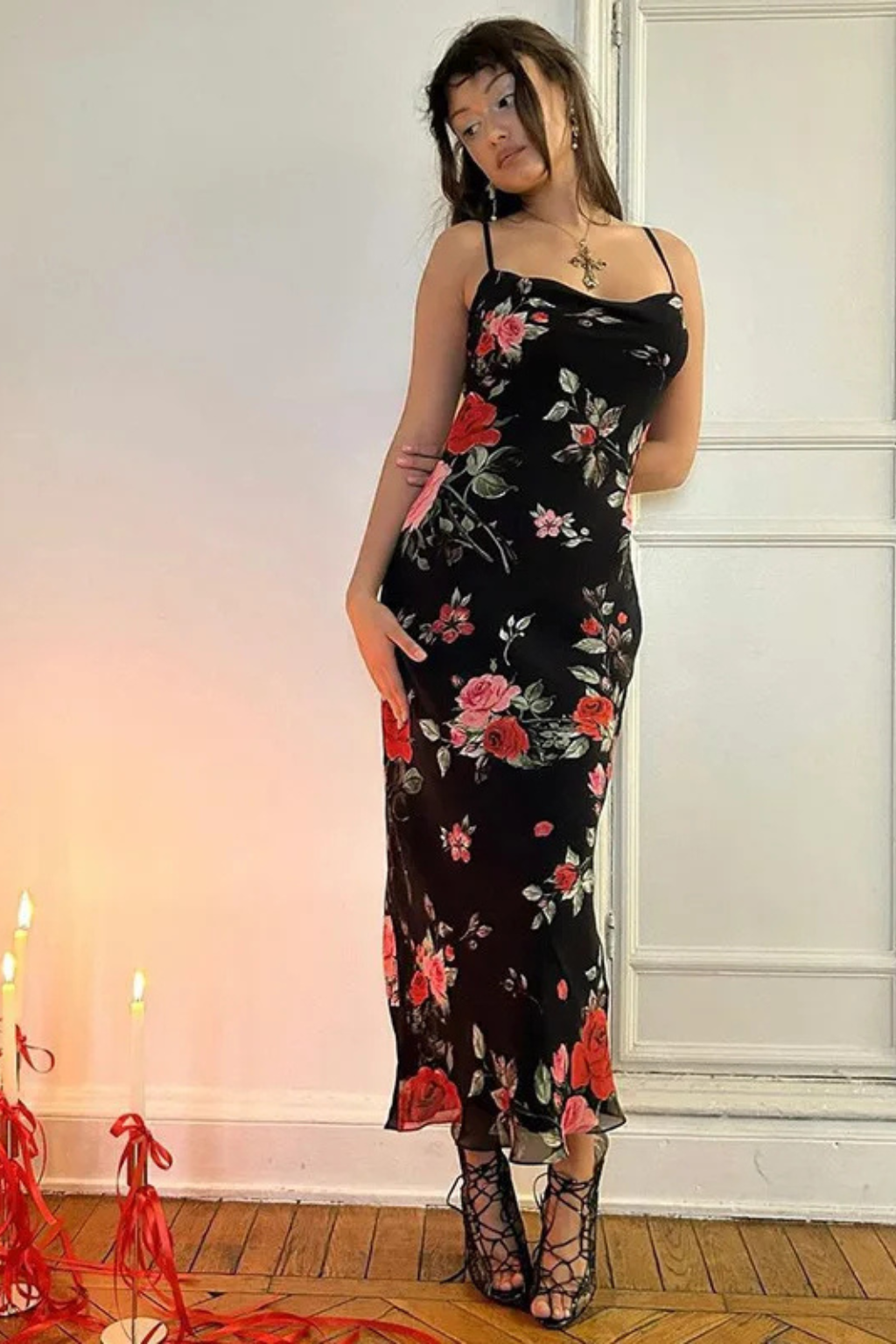 Nala | Women's Floral Spaghetti Strap Maxi Dress