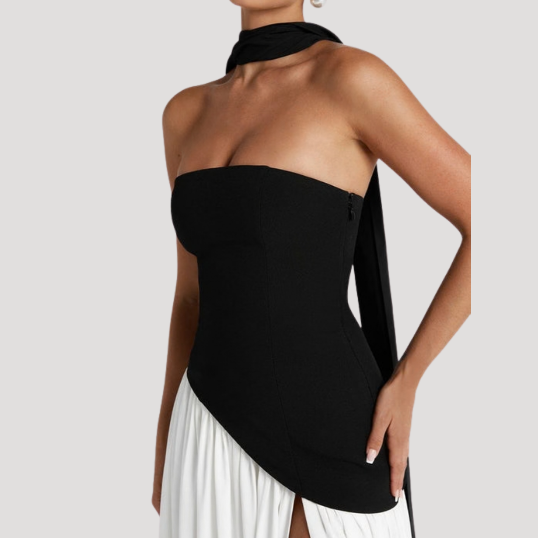 Maureen | Women's Formal Strapless Pleated Maxi Dress