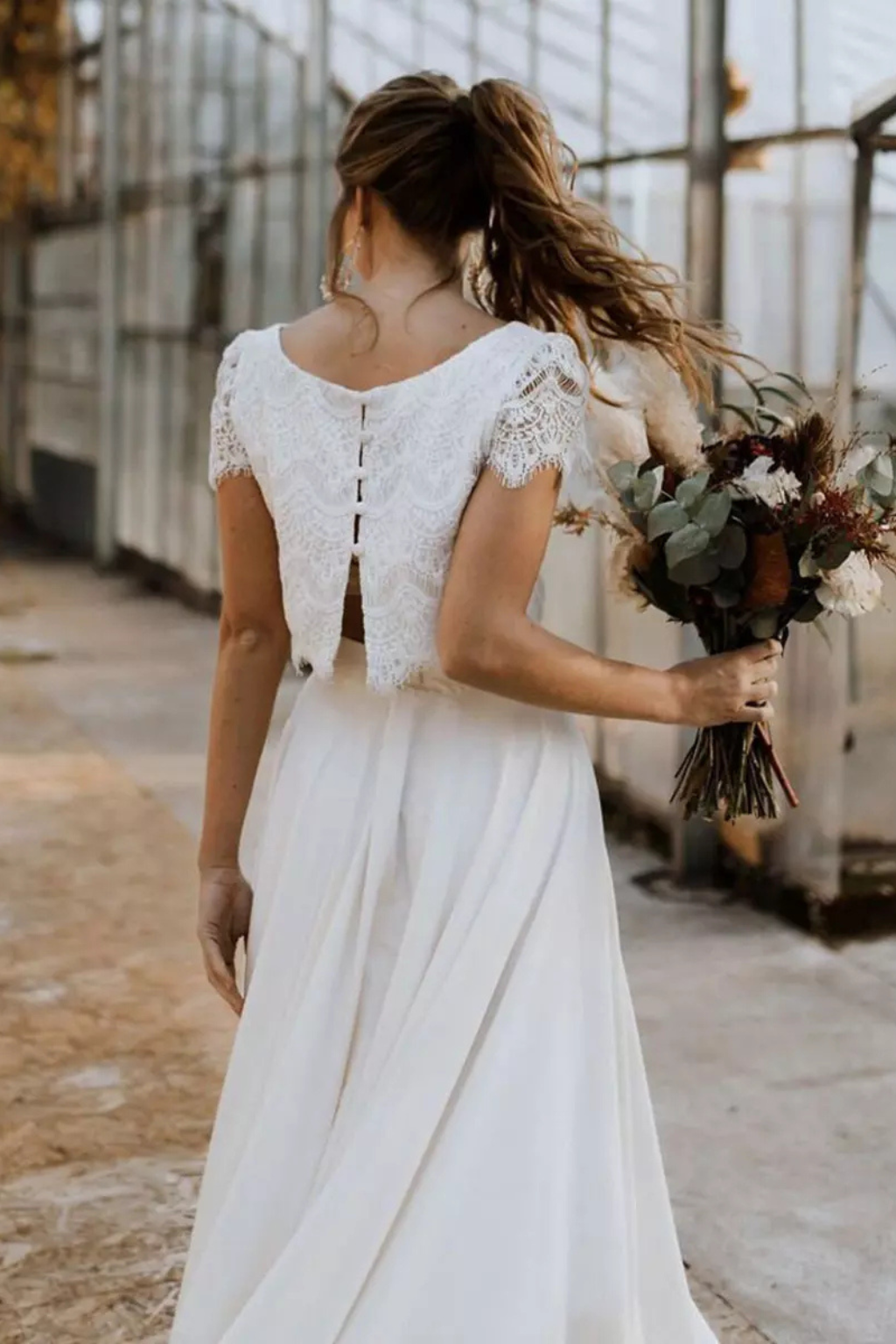 Trisha | Women's Lace Crop Top Maxi Skirt Set