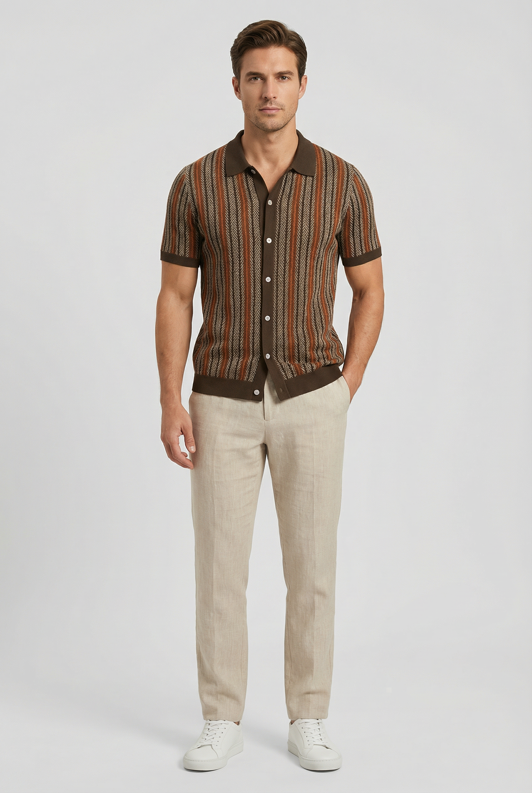 Tyler | Men's Button-Down Herringbone Shirt