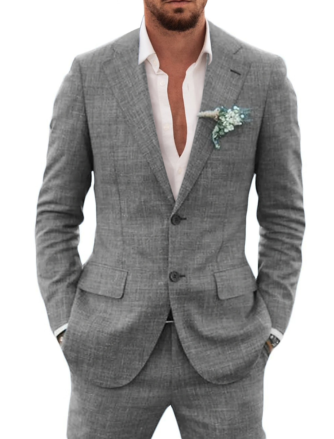 Ethan | Men's Linen Suit with Notch Lapel