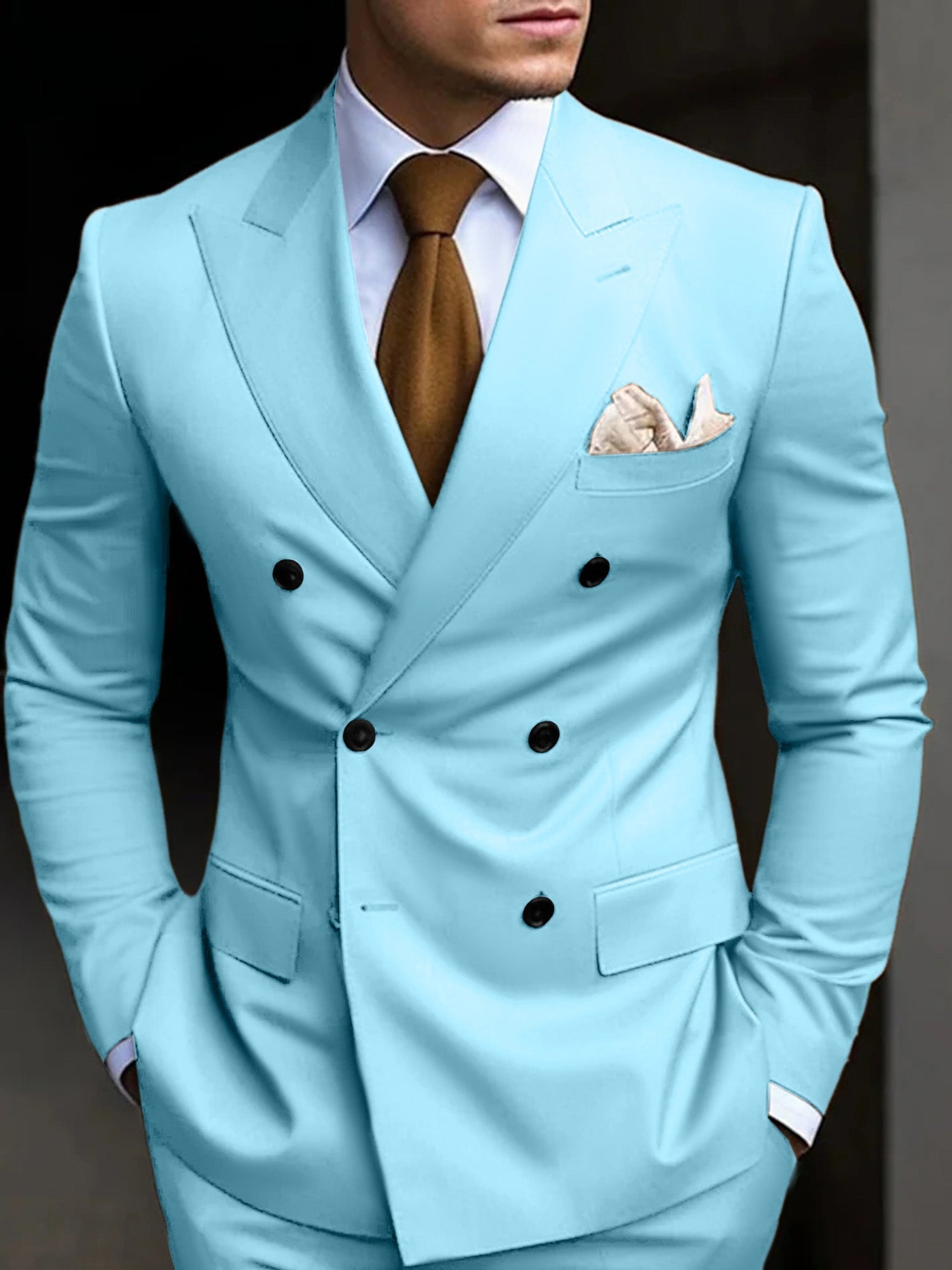 Daniel | Men's Suit Cotton Blend Double Breasted Design