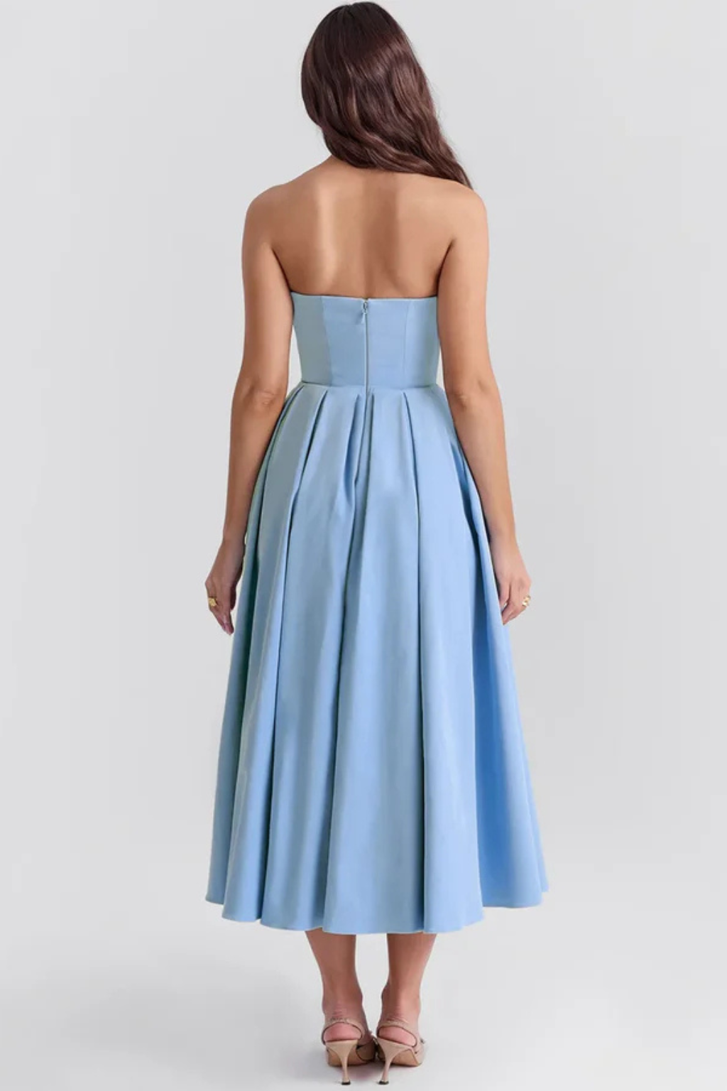 Denise | Women's Formal Strapless Corset Midi Dress