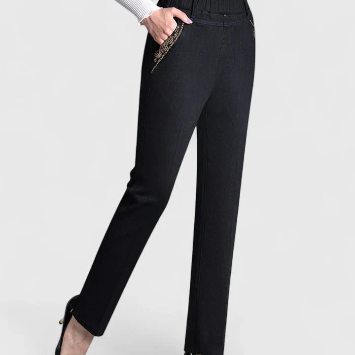 Fiona | Women's Plush-Lined Straight Leg Pants