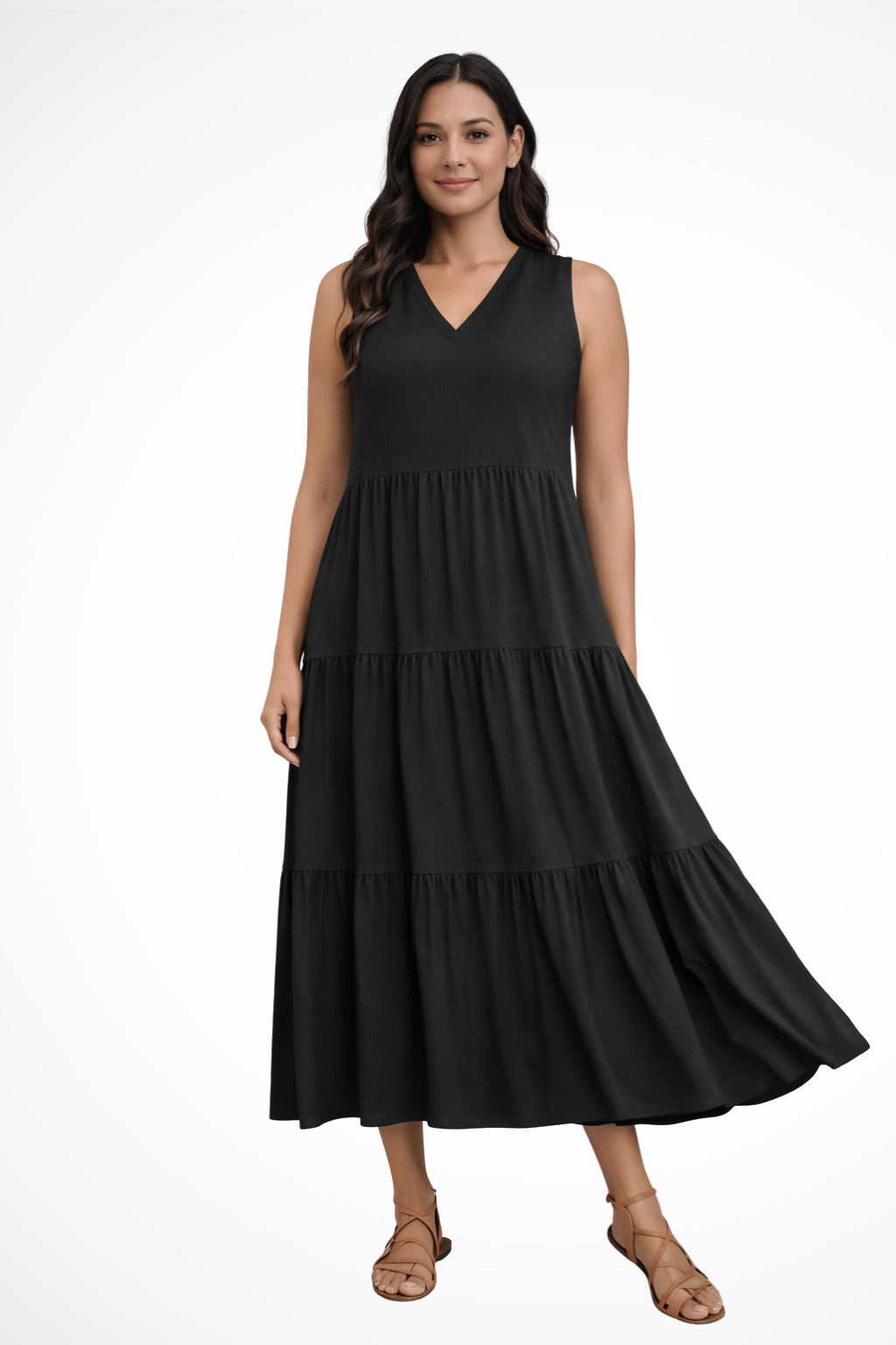 Florence | Women's Tiered V-Neck Maxi Dress